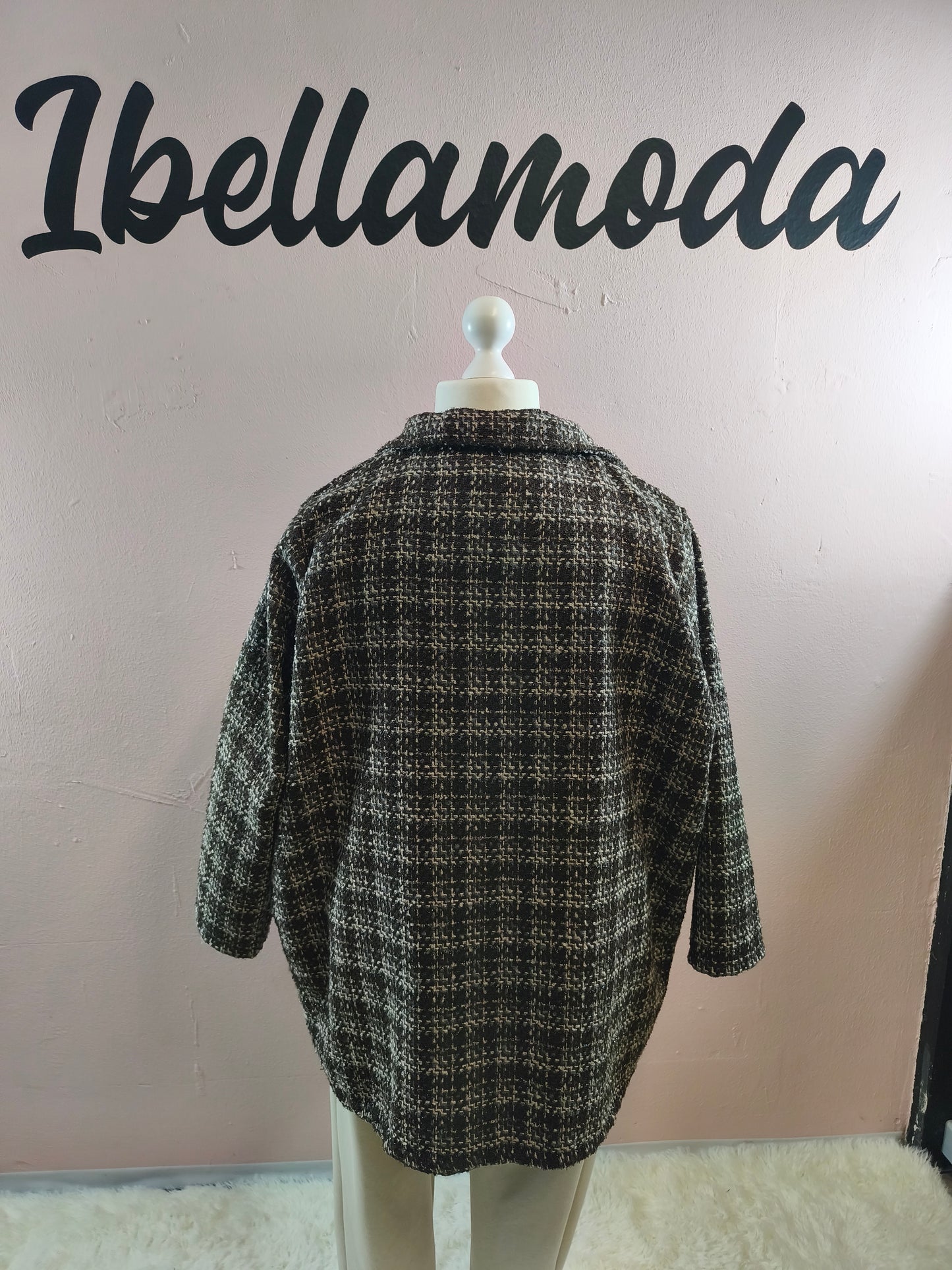 Blazerstrickmantel Karo