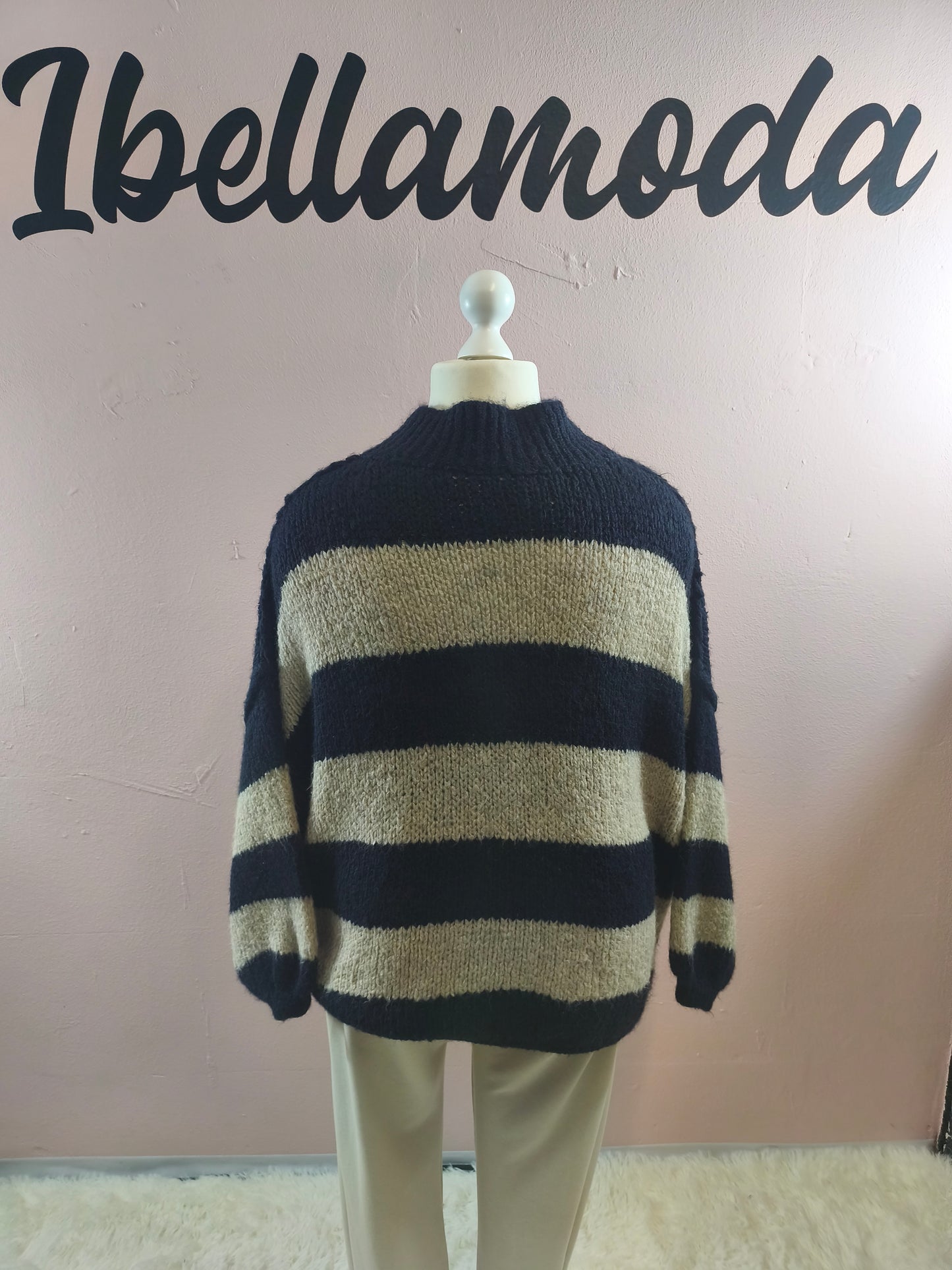 Kuschelstrickpullover Gestreift 20001