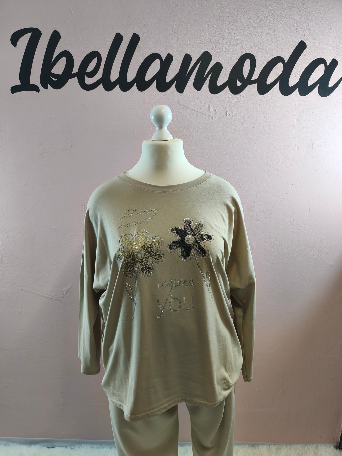Sweatshirt Strass Blume 230045