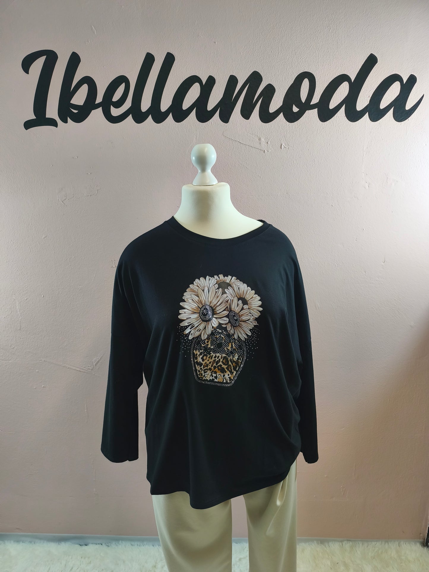 Sweatshirt Strass Blumenvase 230045