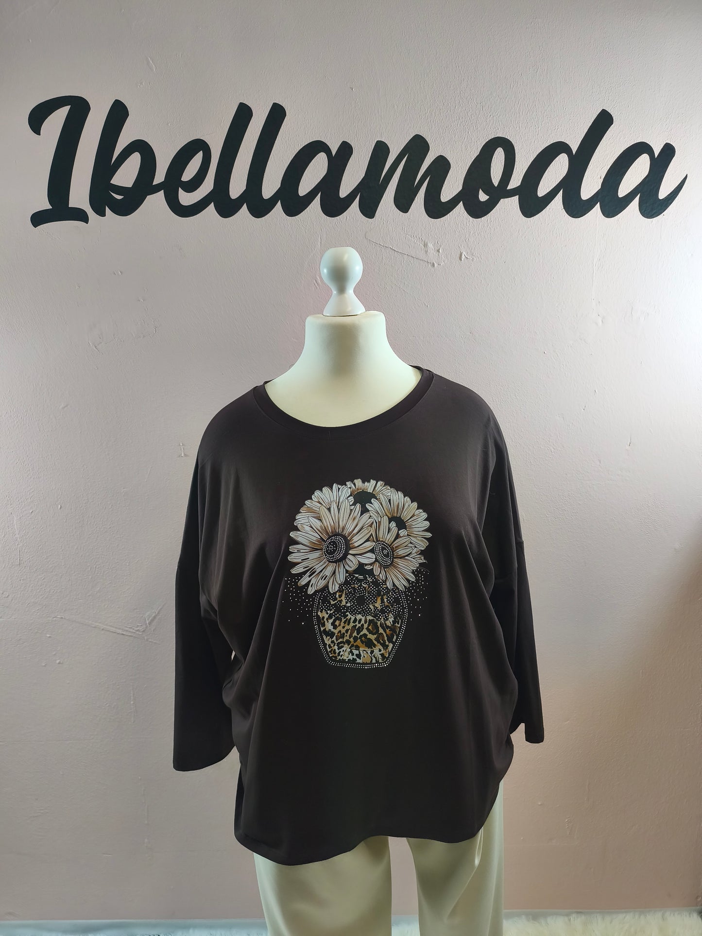 Sweatshirt Strass Blumenvase 230045