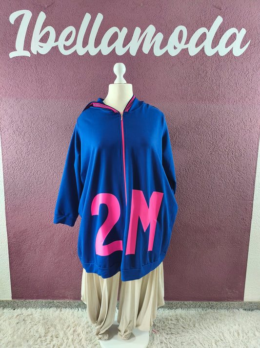 Oversize Sweatjacke Blau 10000