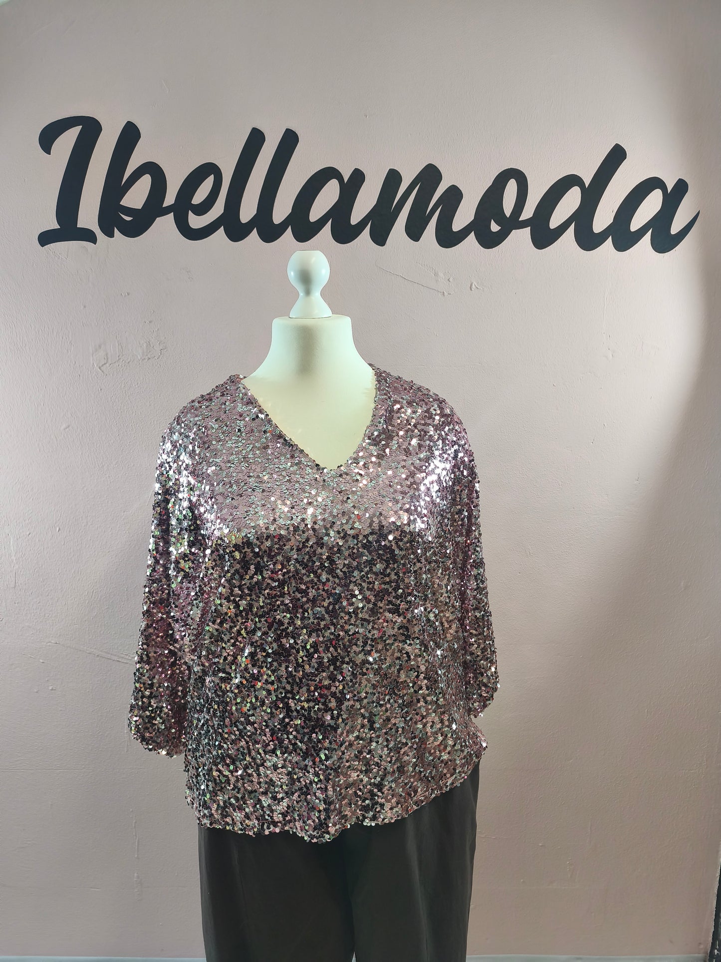 Pailletten Bluse 6592