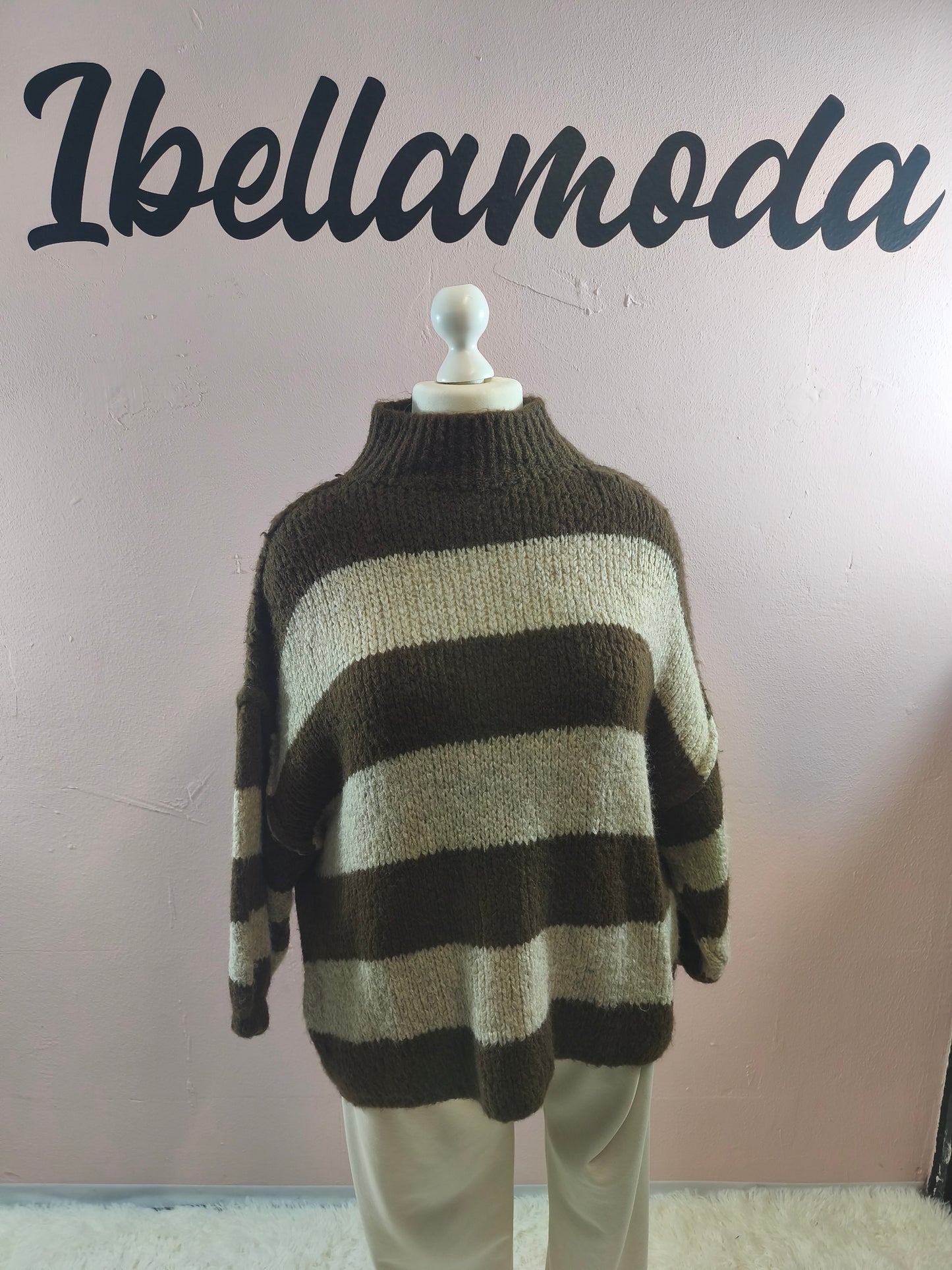 Kuschelstrickpullover Gestreift 20001