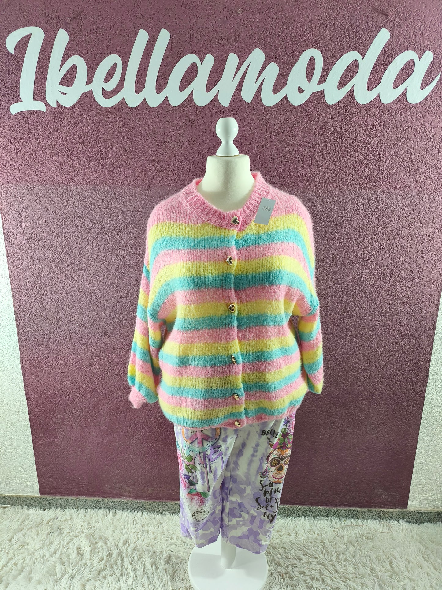 Kuschelstrick Cardigan Rainbow 3003