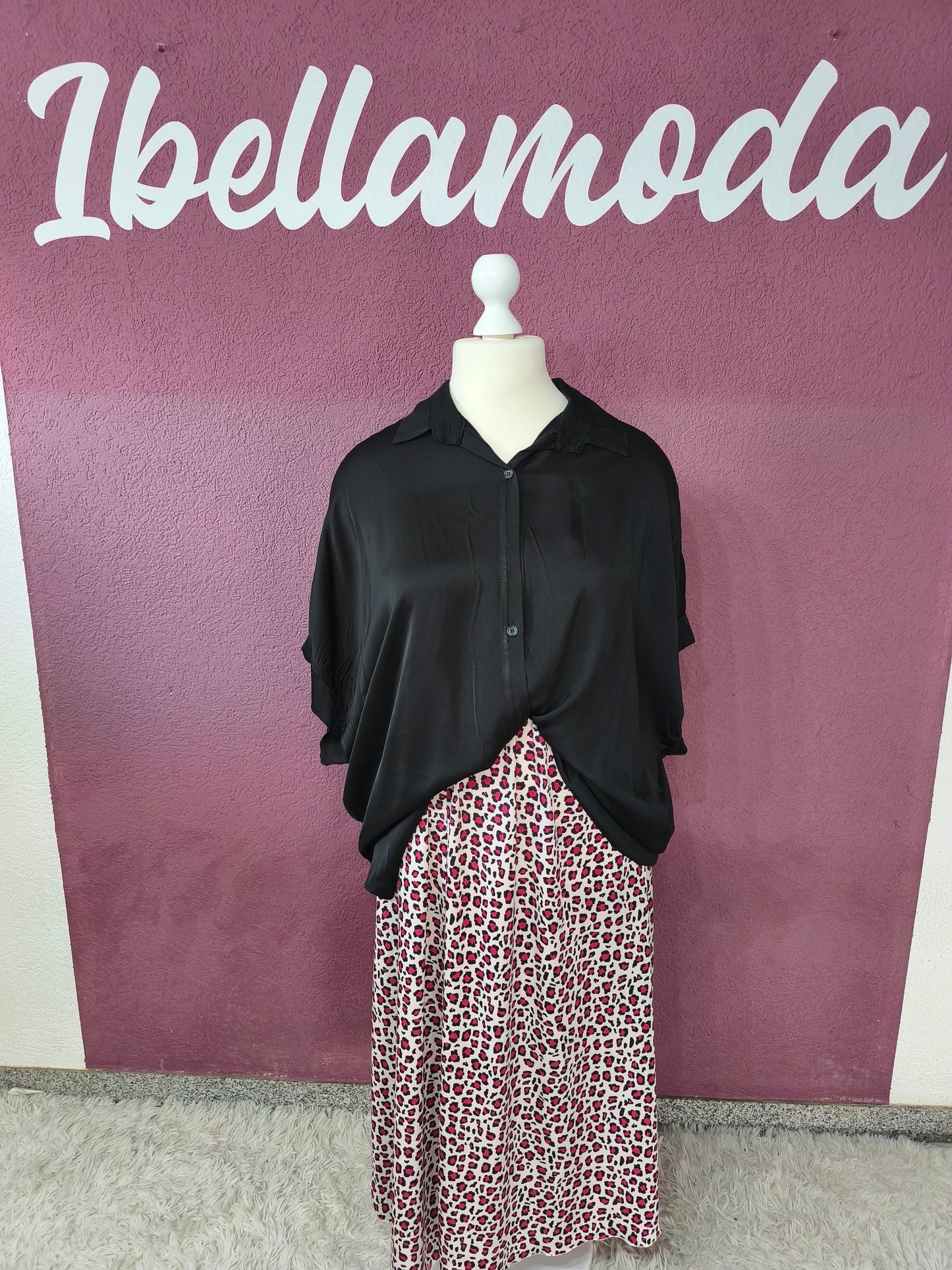 Satinbluse Long 61693