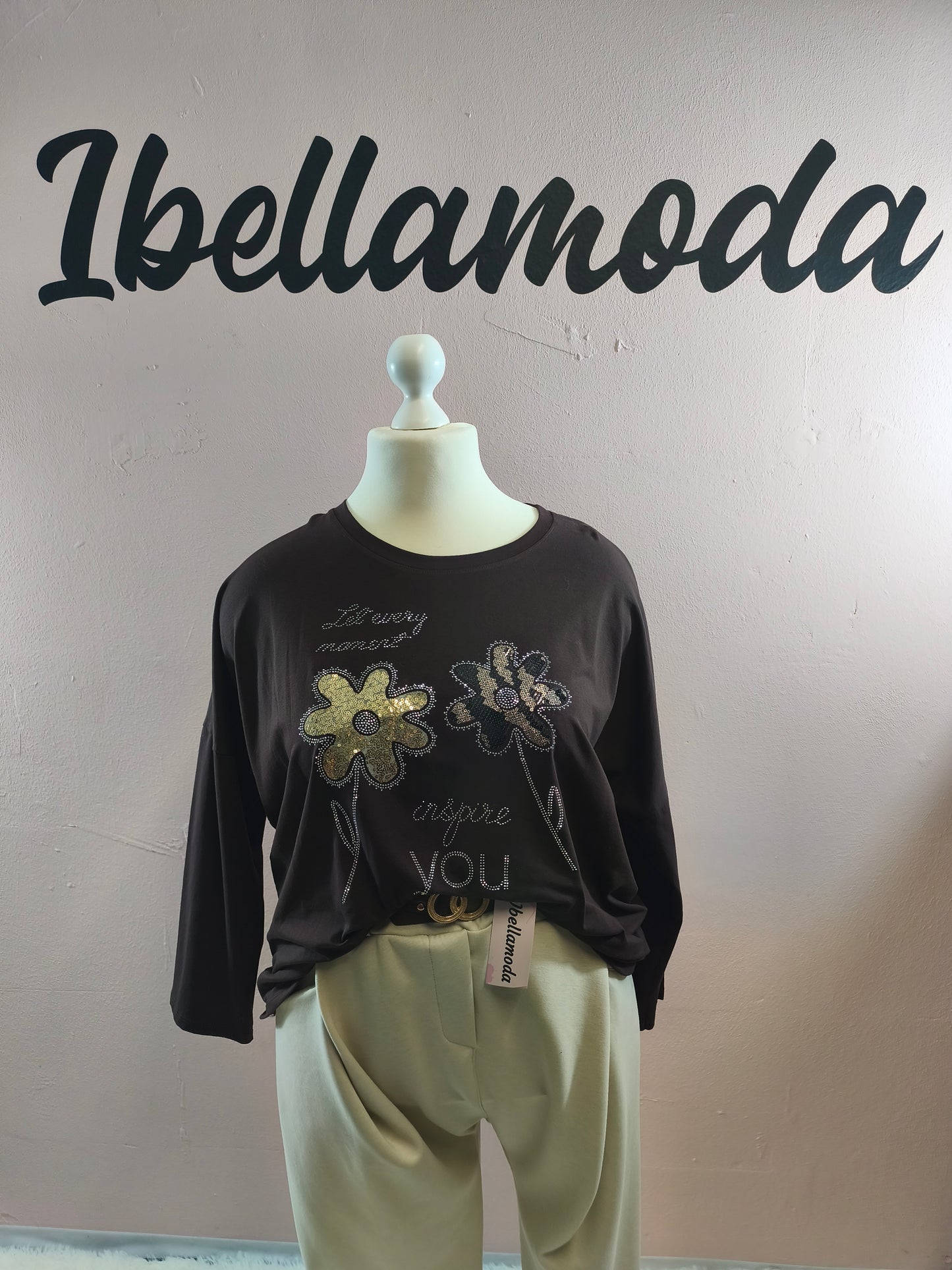 Sweatshirt Strass Blume 230045