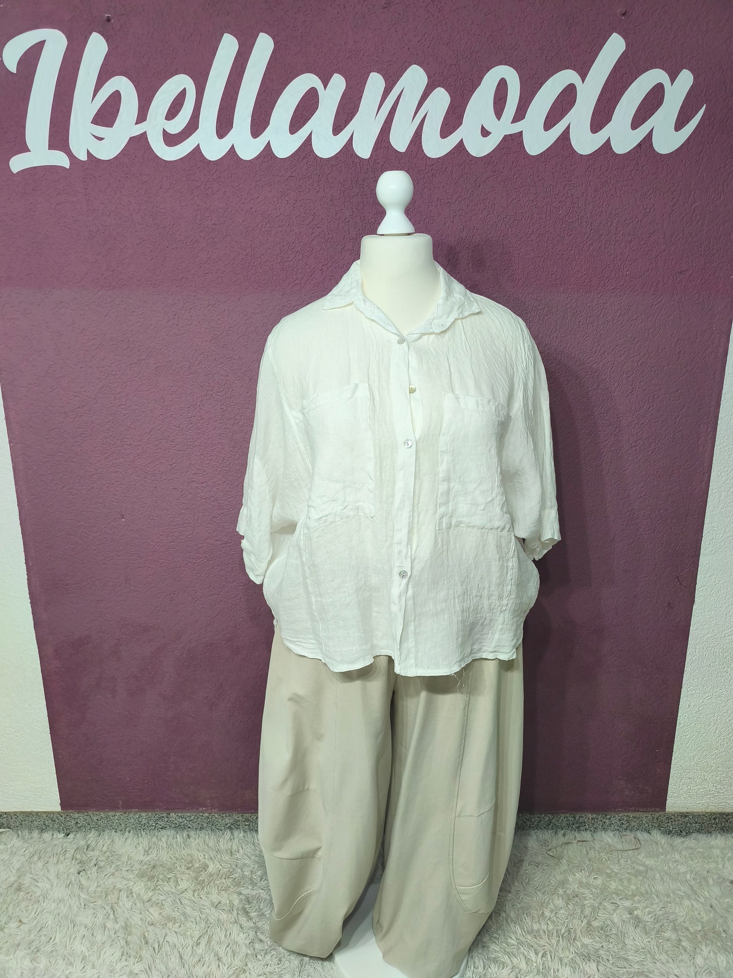 Leinenbluse mit Knöpfchen 8210