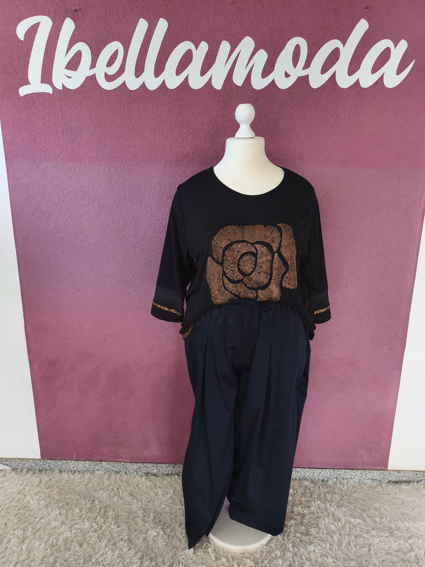 Sweater Strass Rose 10000