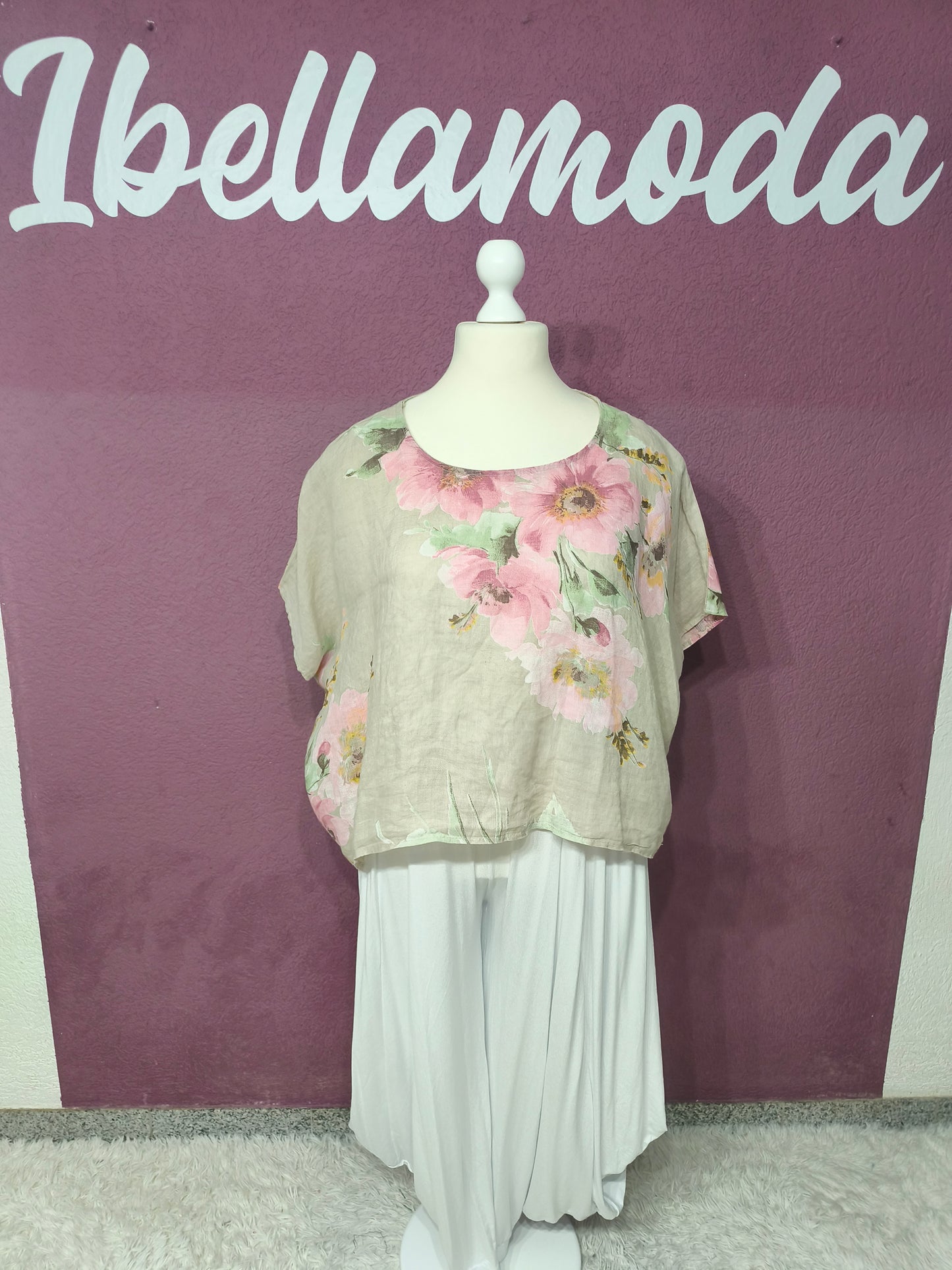 Shirt Flower Leinen 05991