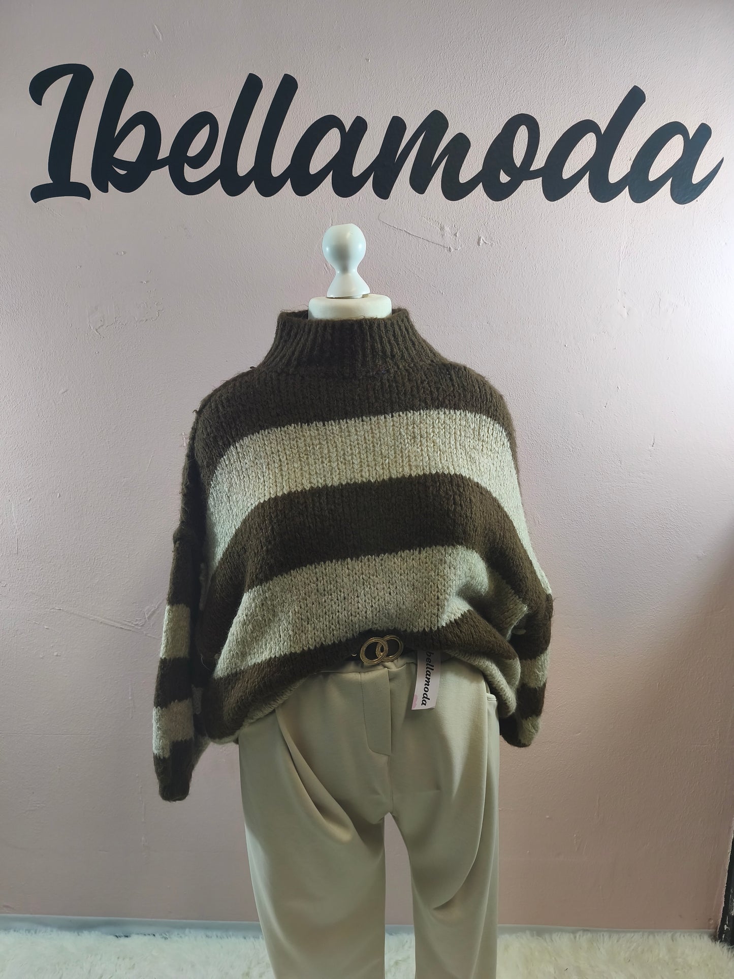 Kuschelstrickpullover Gestreift 20001