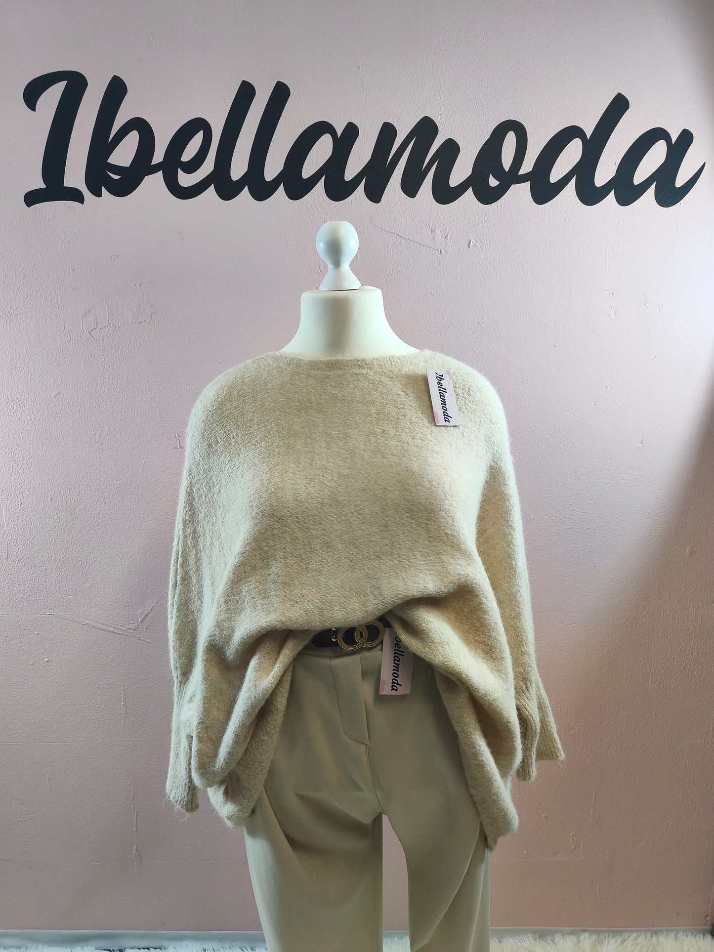 Kuschelfeinstrick Pullover Fledermaus 87171