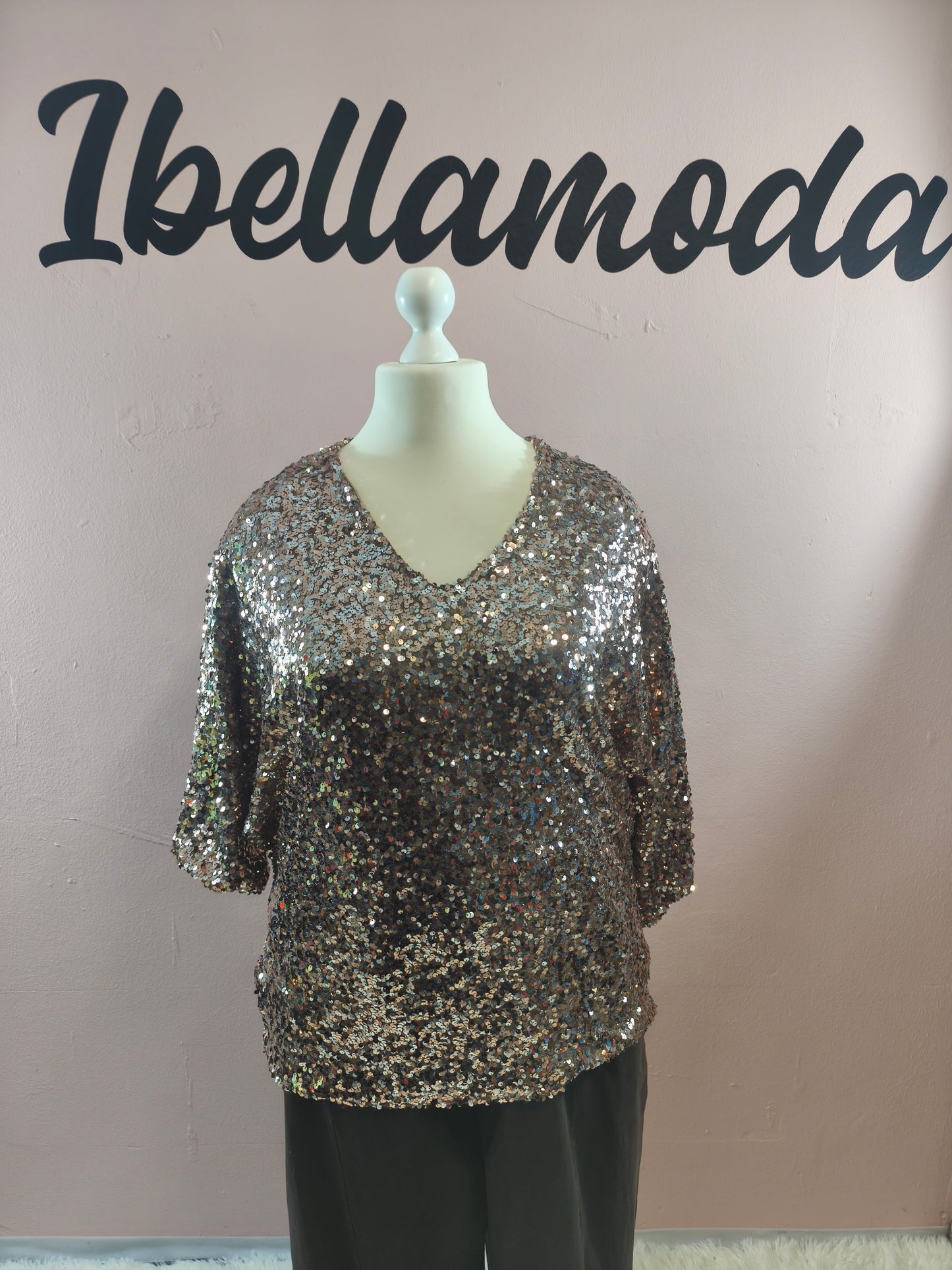 Pailletten Bluse 6592