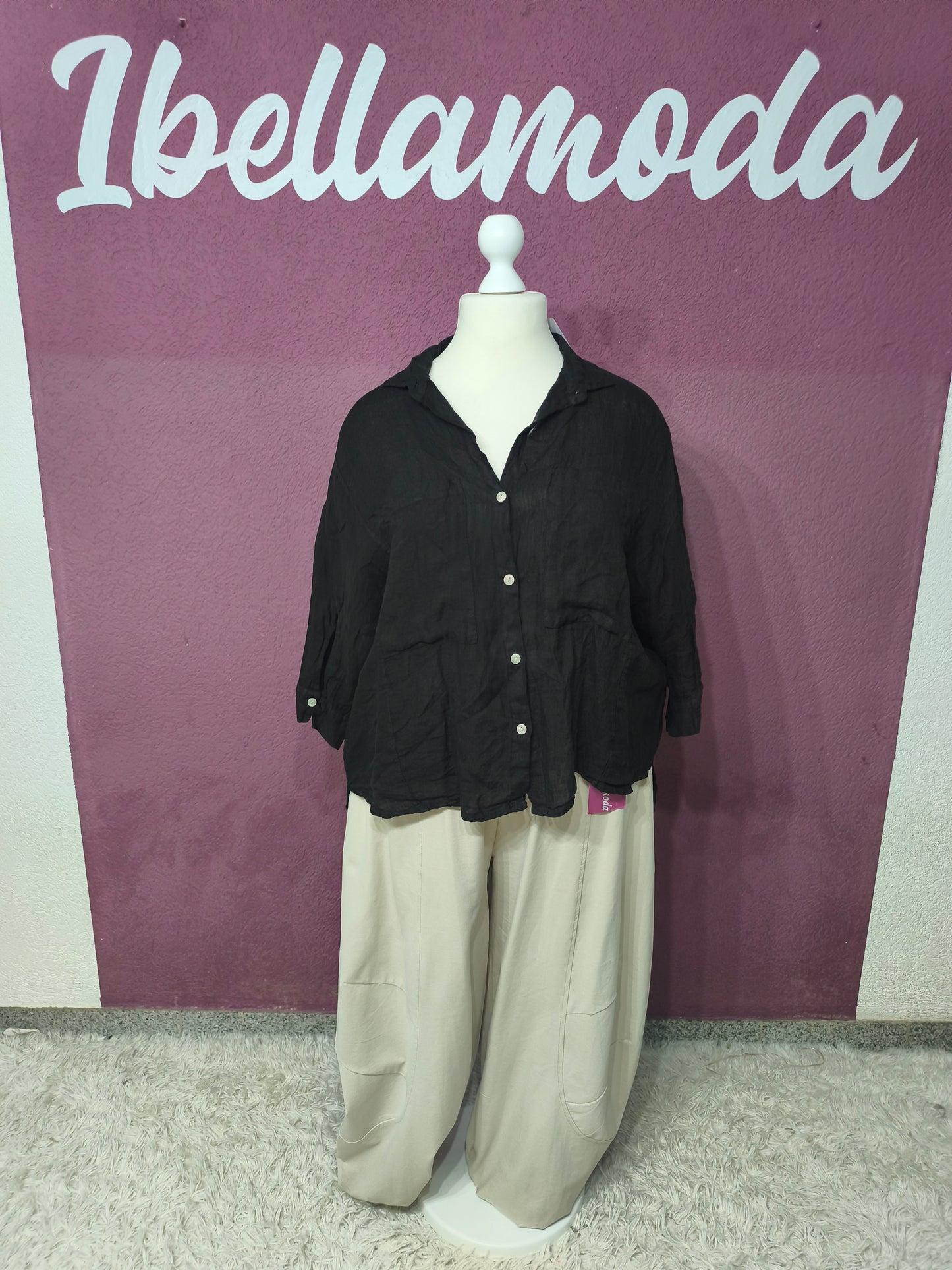 Leinenbluse mit Knöpfchen 8210
