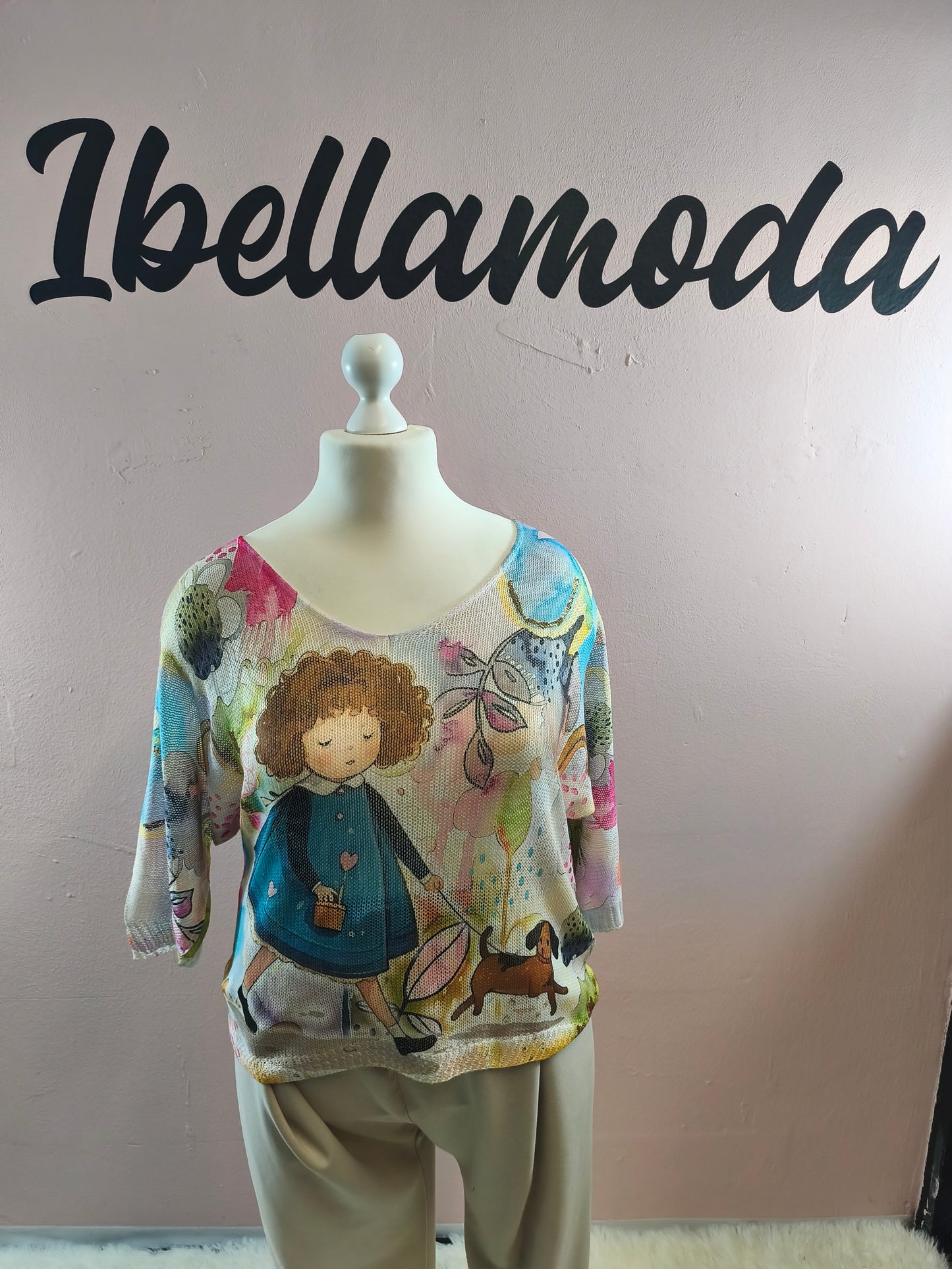 Feinstrick Shirt mit Motiv Yvonne