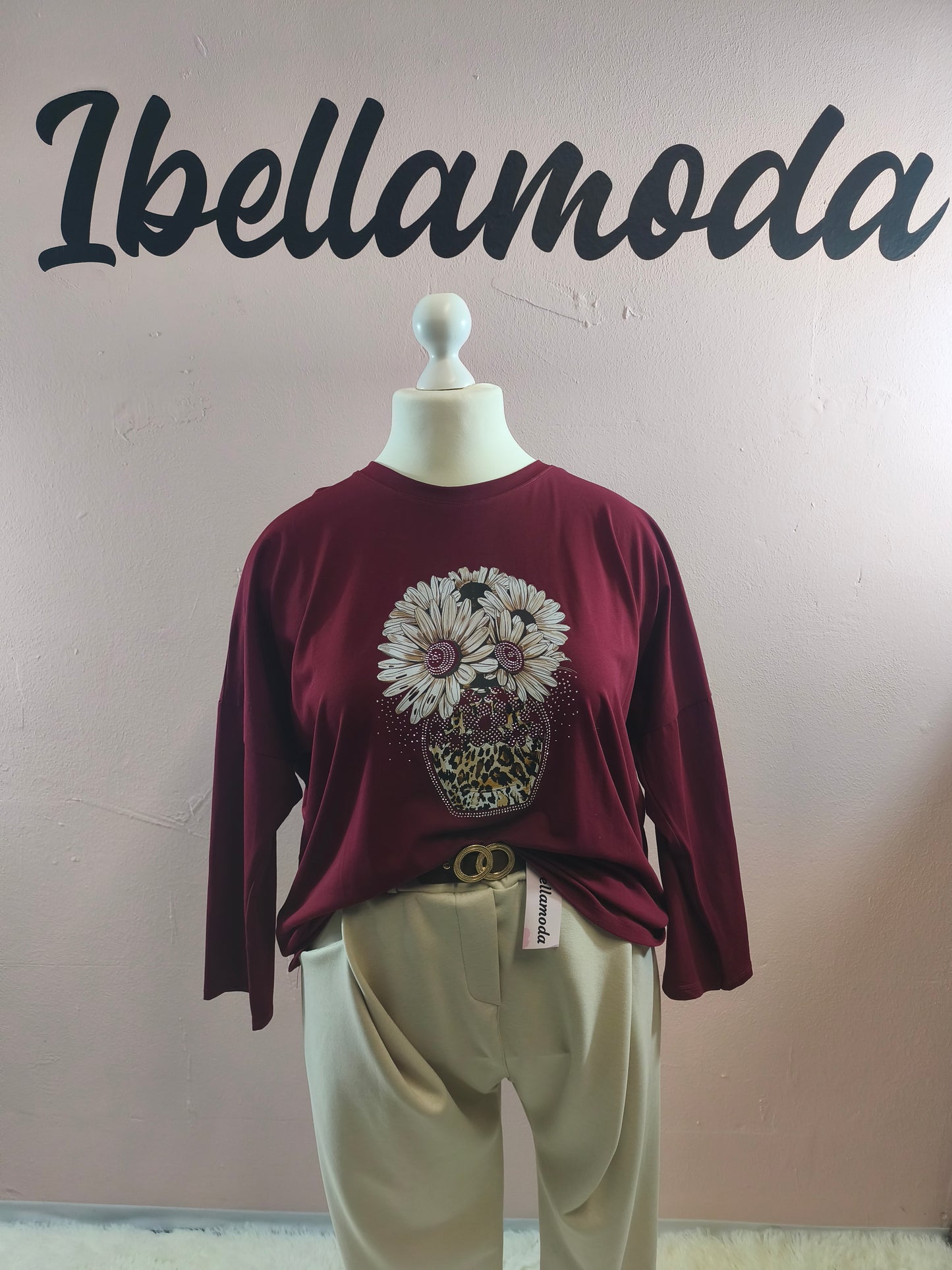 Sweatshirt Strass Blumenvase 230045