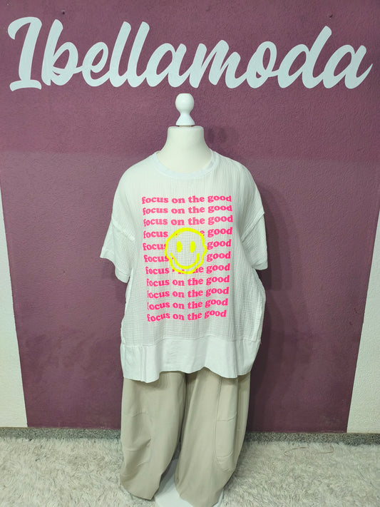 Musselin Shirt Smiley 61391
