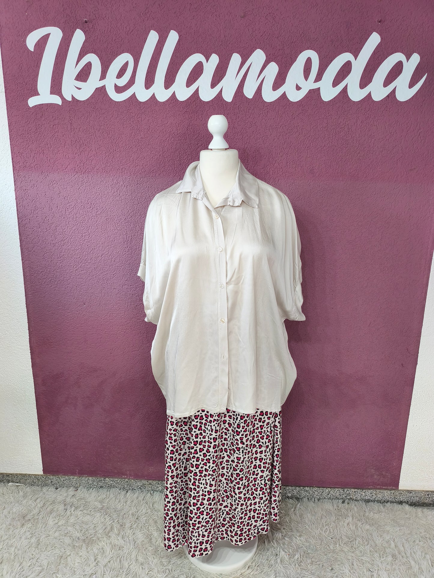 Satinbluse Long 61693