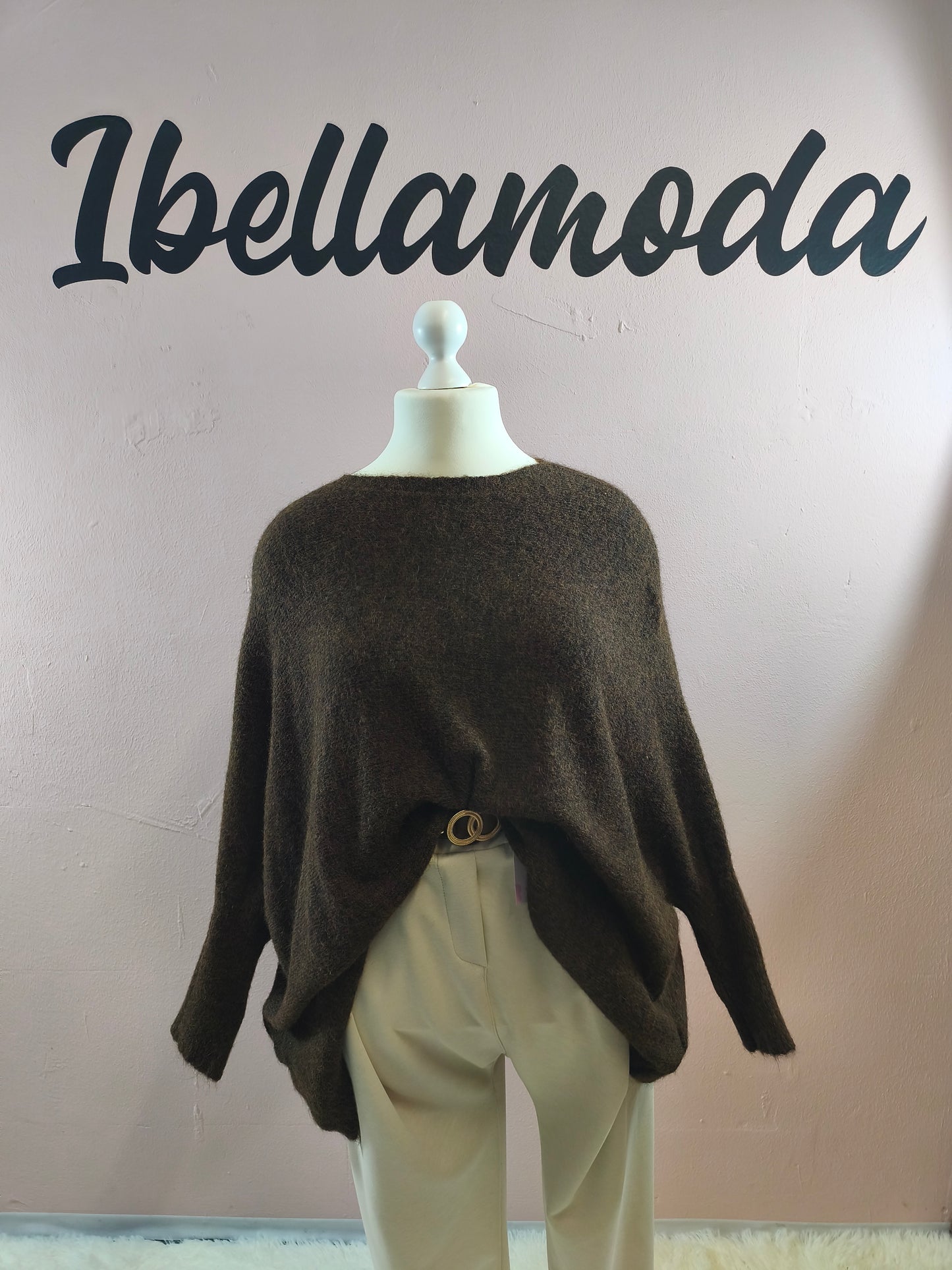 Kuschelfeinstrick Pullover Fledermaus 87171
