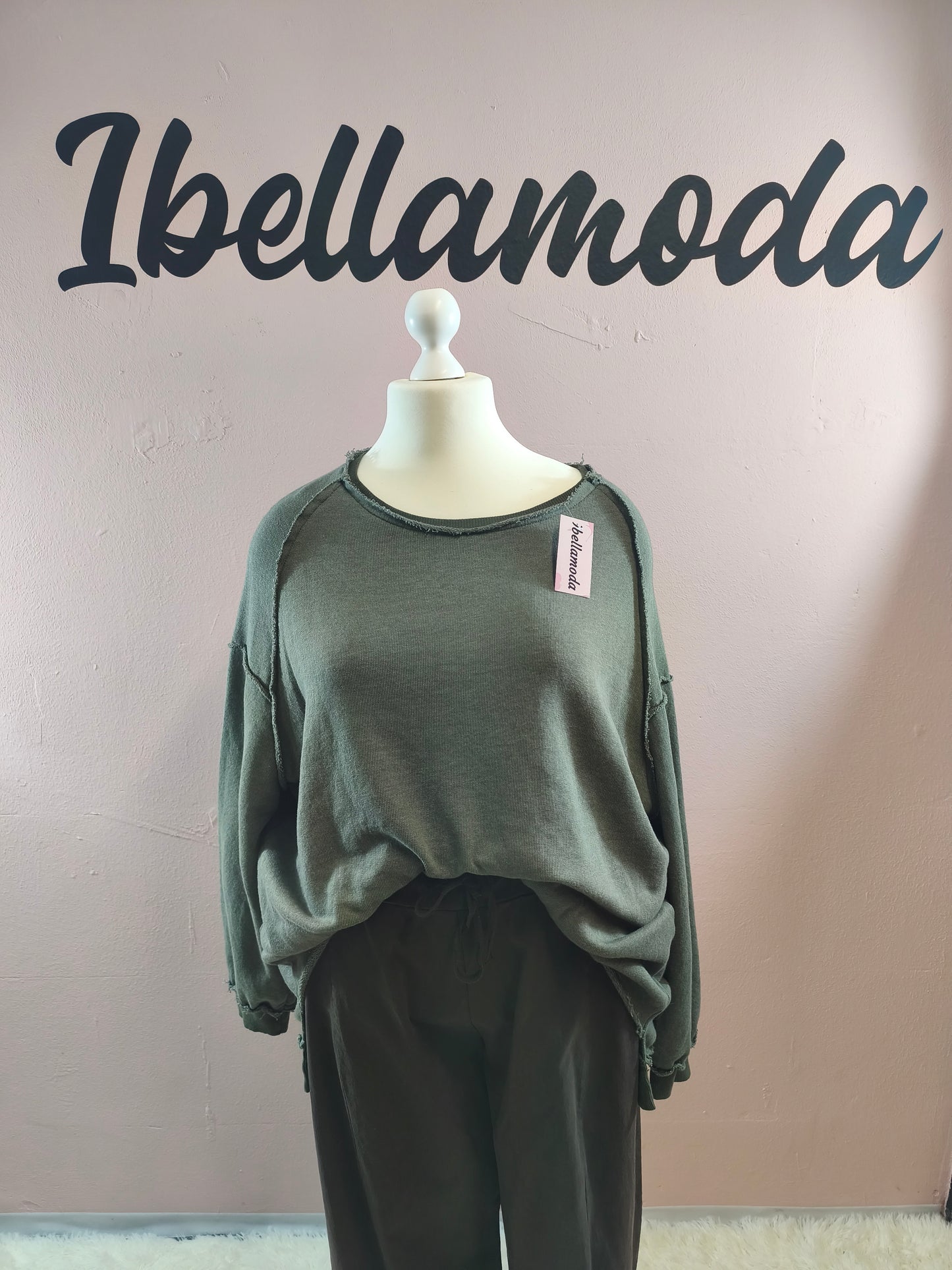 Long Sweater mit Ziernähten 252666