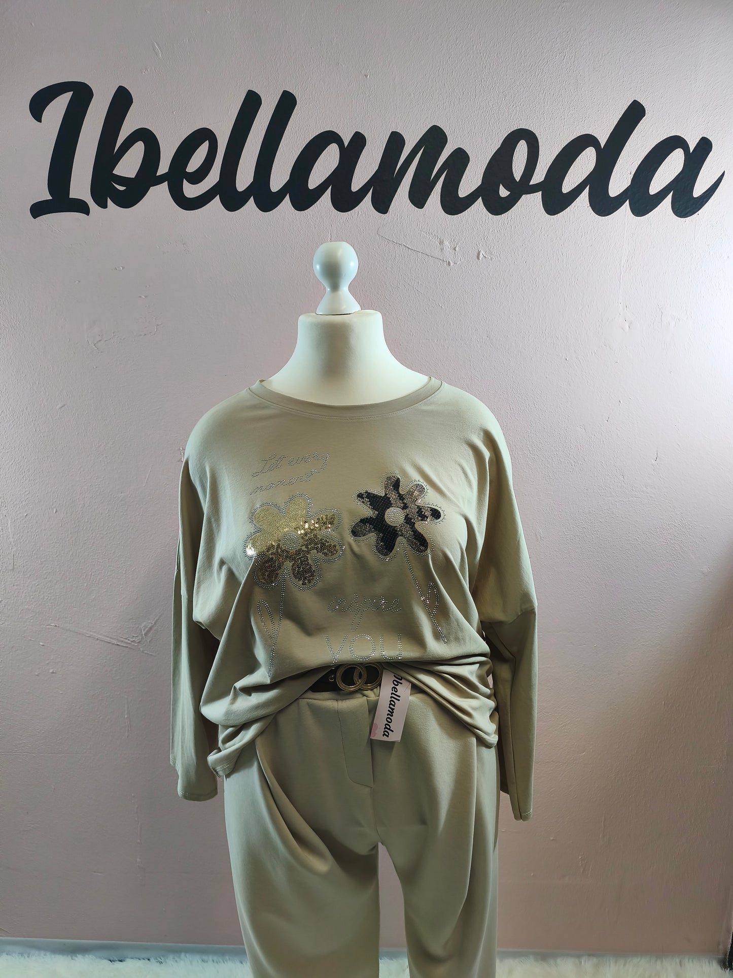 Sweatshirt Strass Blume 230045
