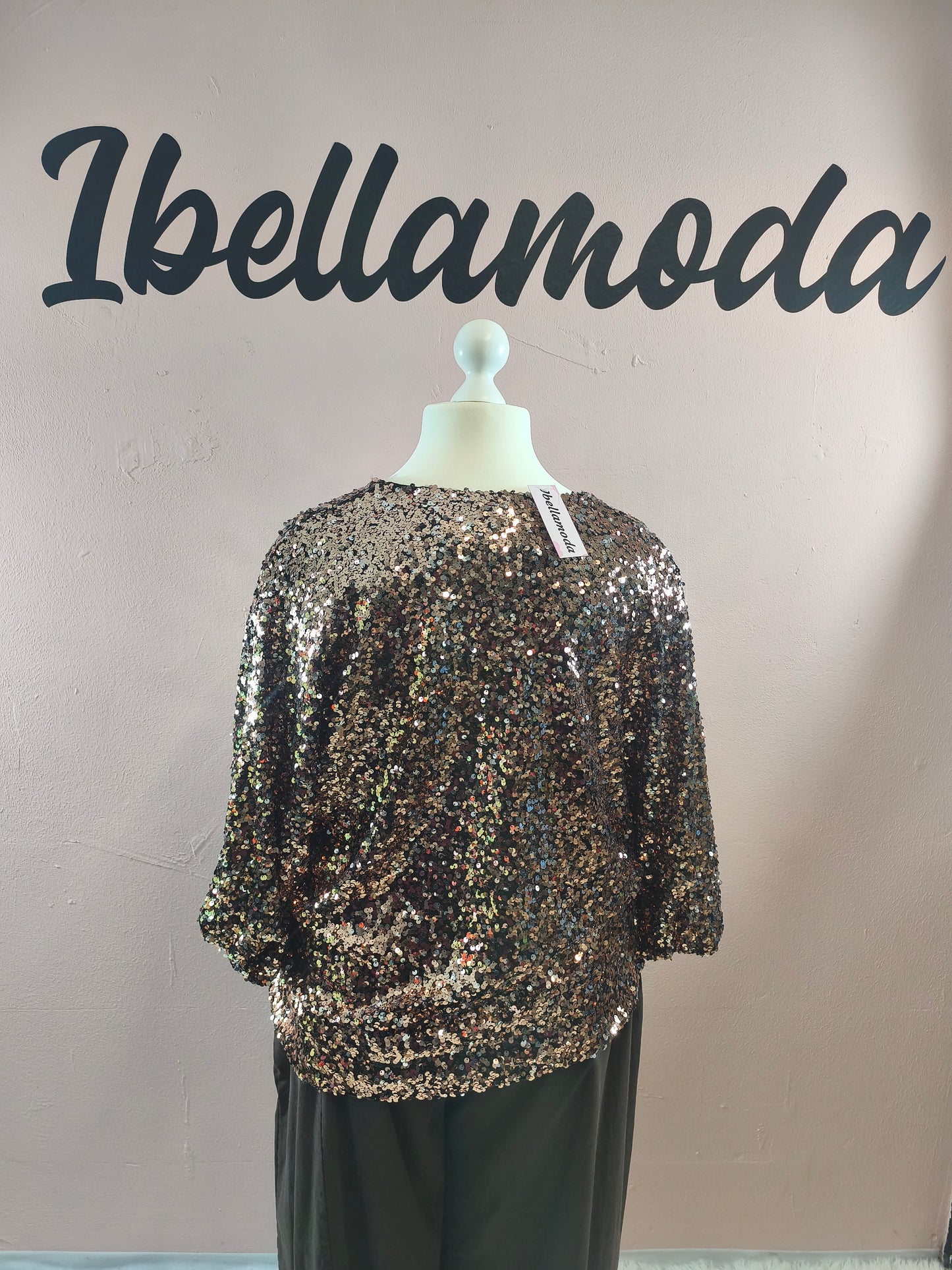 Pailletten Bluse 6592