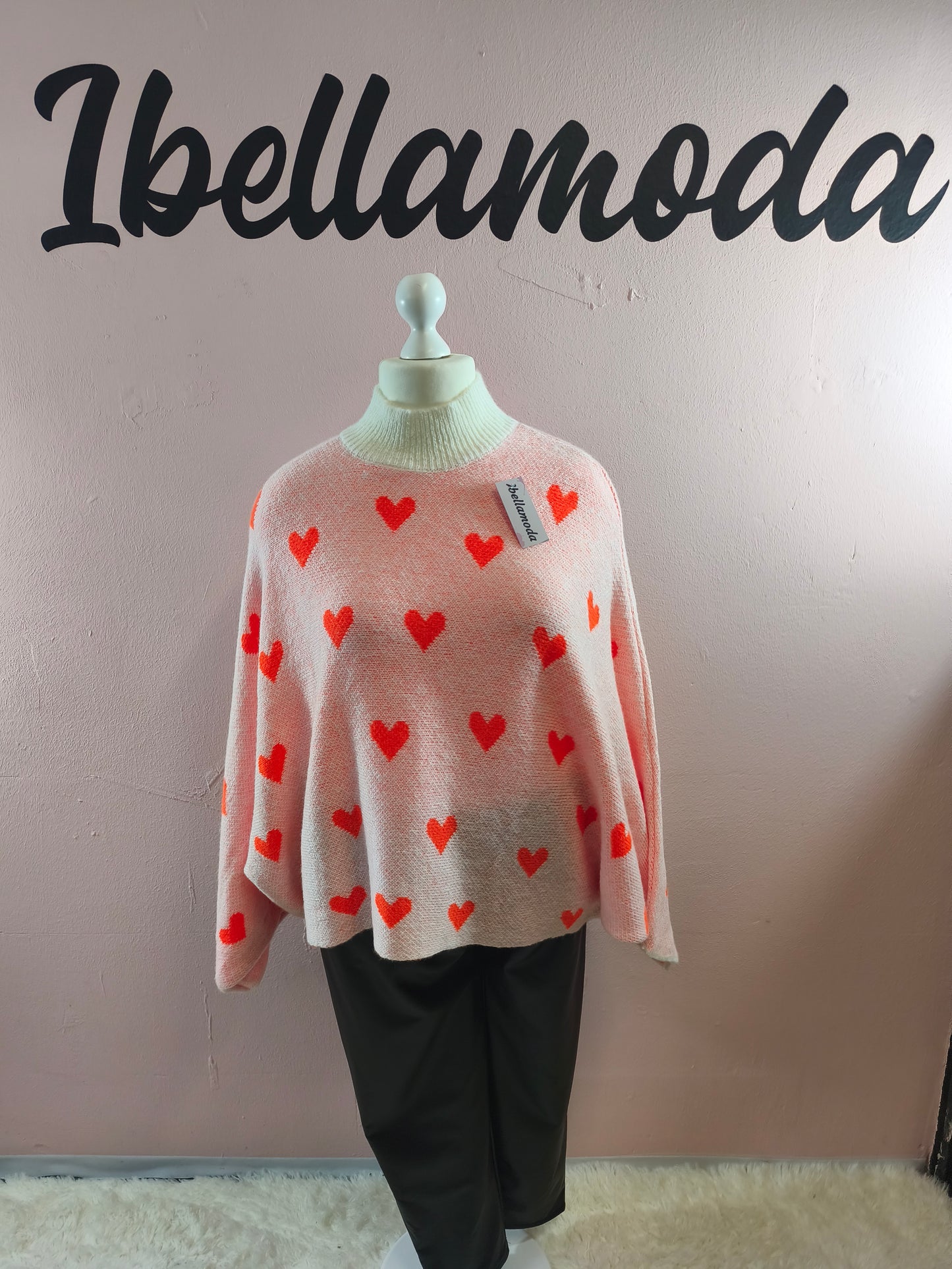 Feinstrick Pullover Neon Herz