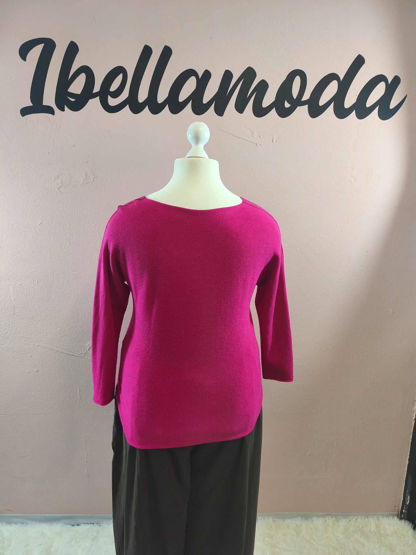 Feinstrickpullover Kurz Amour Kirsche