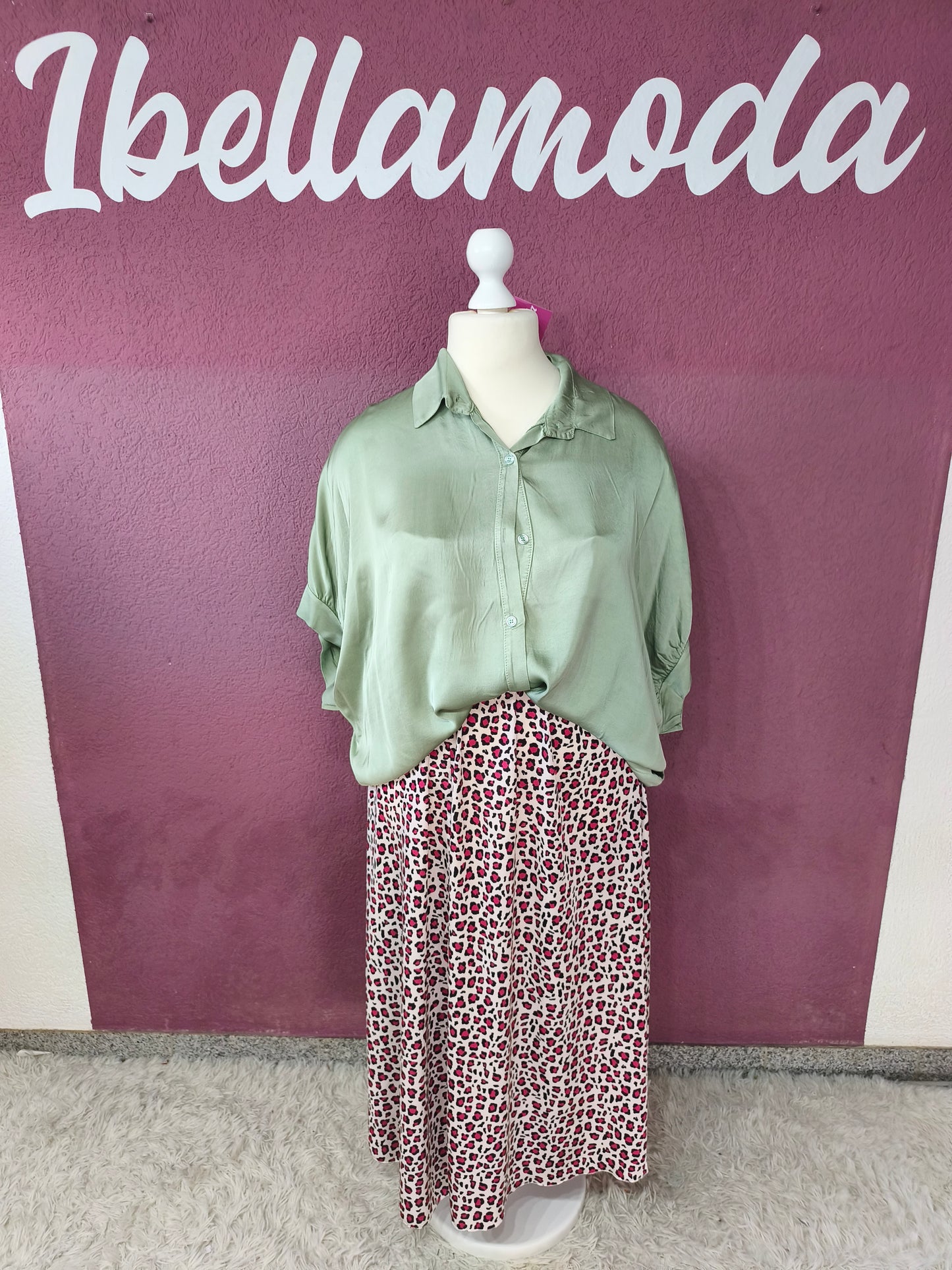 Satinbluse Long 61693