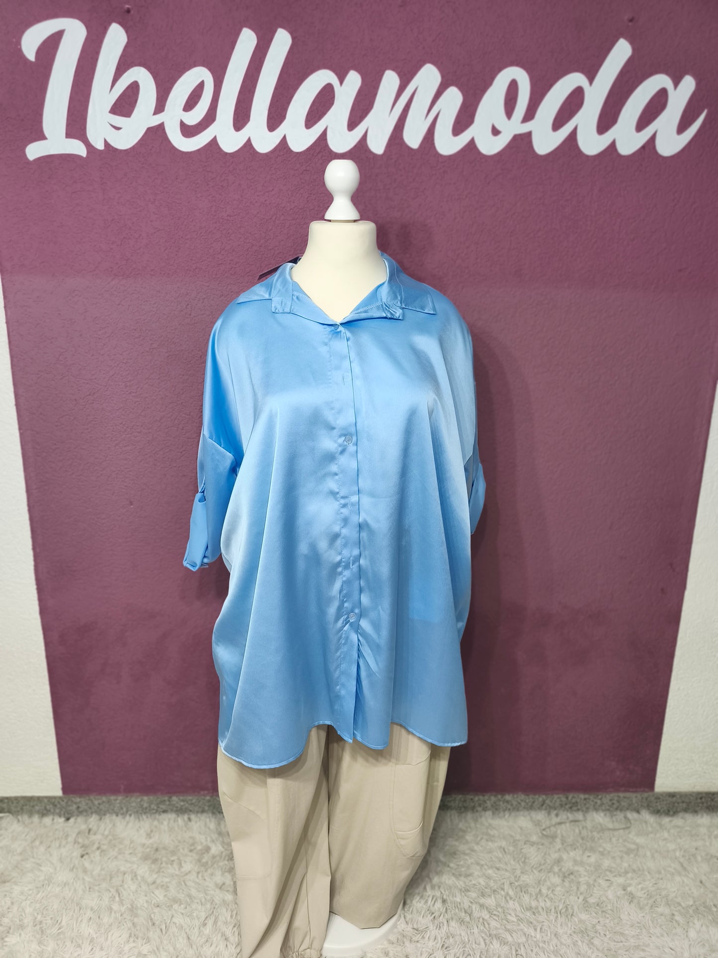 Satinbluse Lang 22253