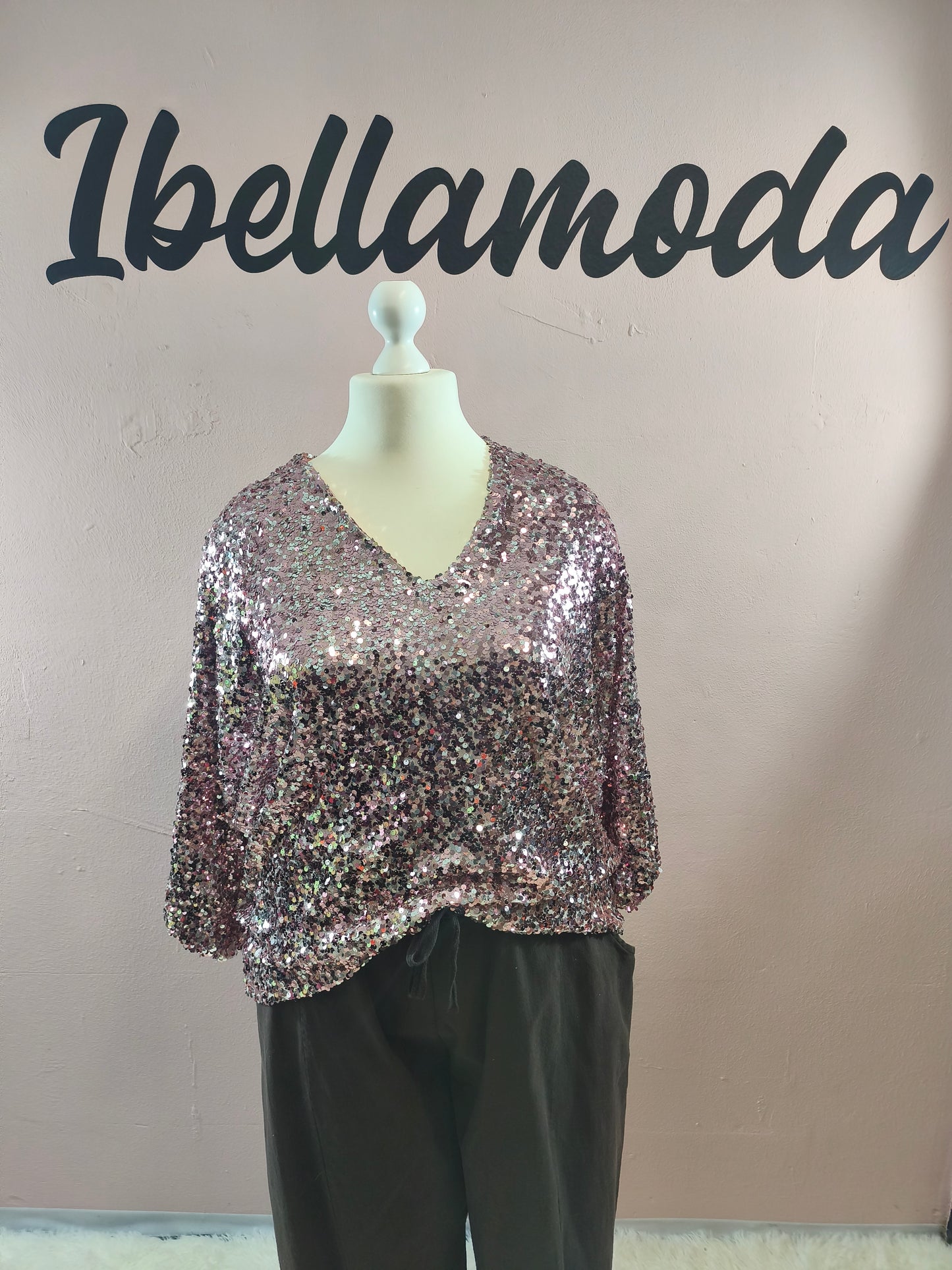 Pailletten Bluse 6592