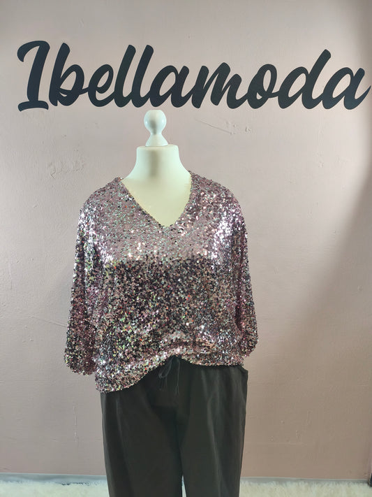 Pailletten Bluse 6592