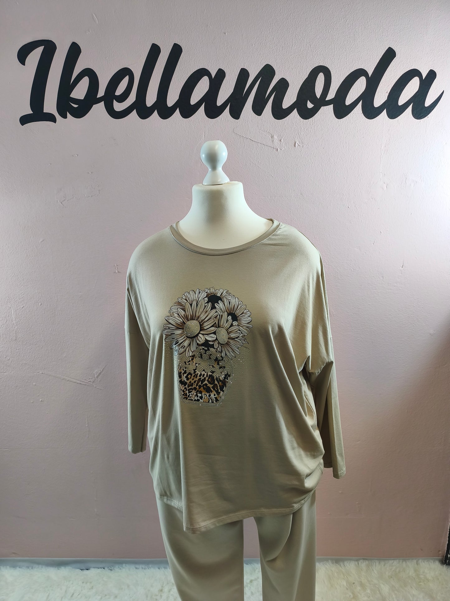 Sweatshirt Strass Blumenvase 230045
