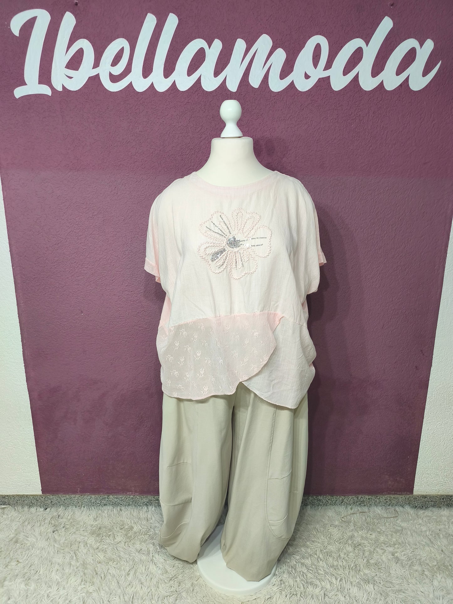 Shirt Leinen Flower 62995
