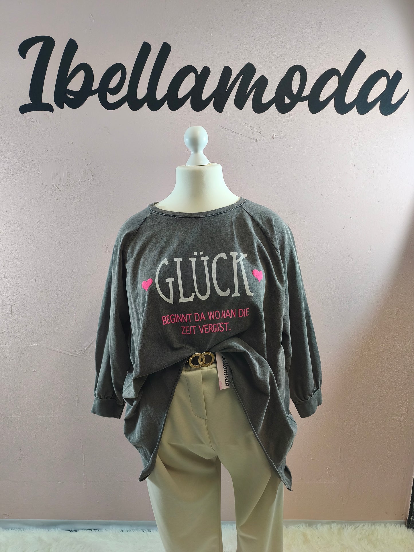 Vokuhila Sweatshirt Glück 70622
