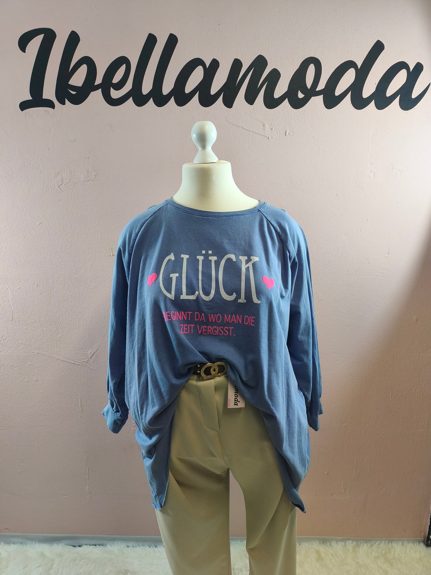 Vokuhila Sweatshirt Glück 70622
