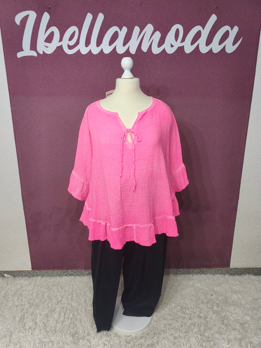 Hemd Musselin Hippie Neon 69891