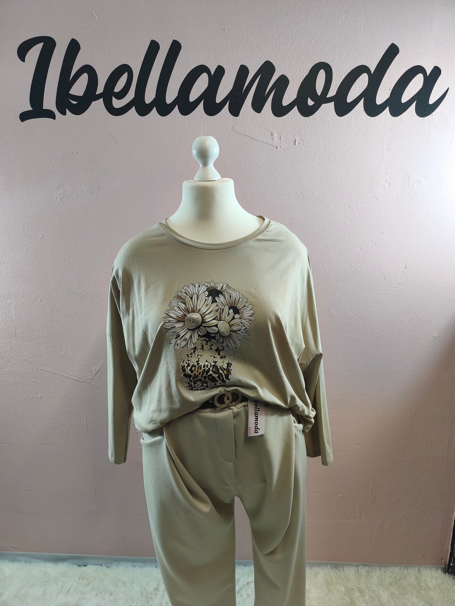 Sweatshirt Strass Blumenvase 230045