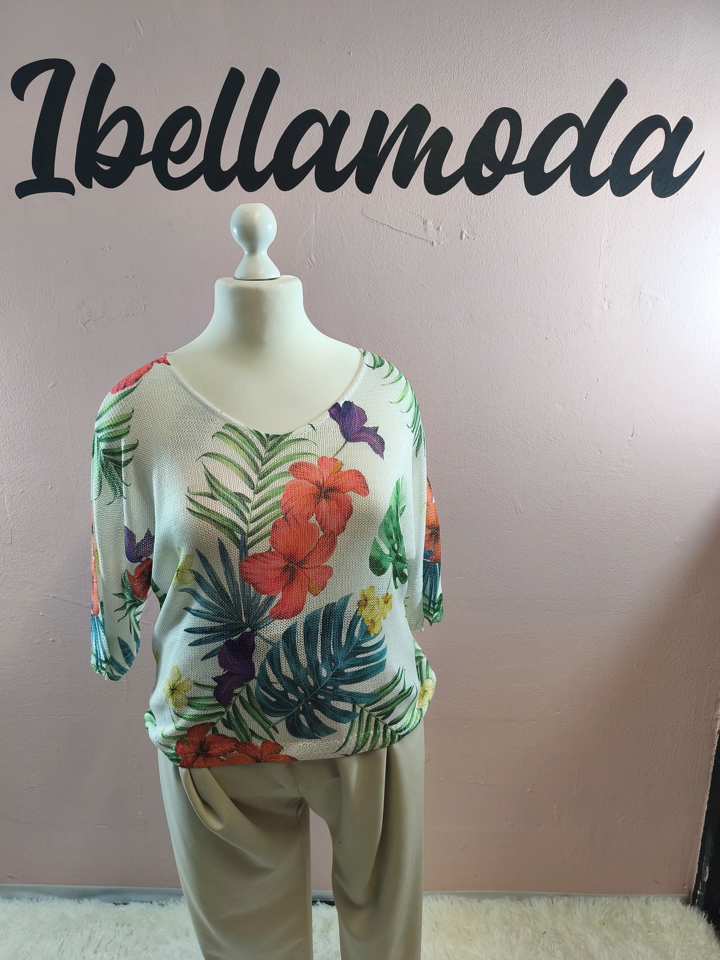 Feinstrick Shirt mit Motiv Jungle