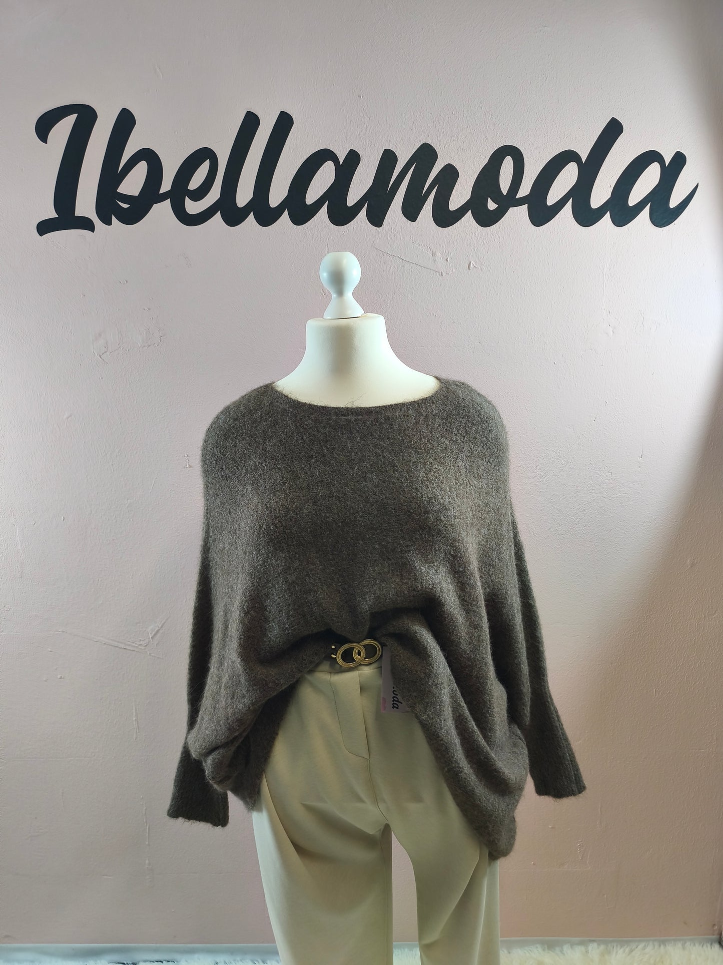 Kuschelfeinstrick Pullover Fledermaus 87171