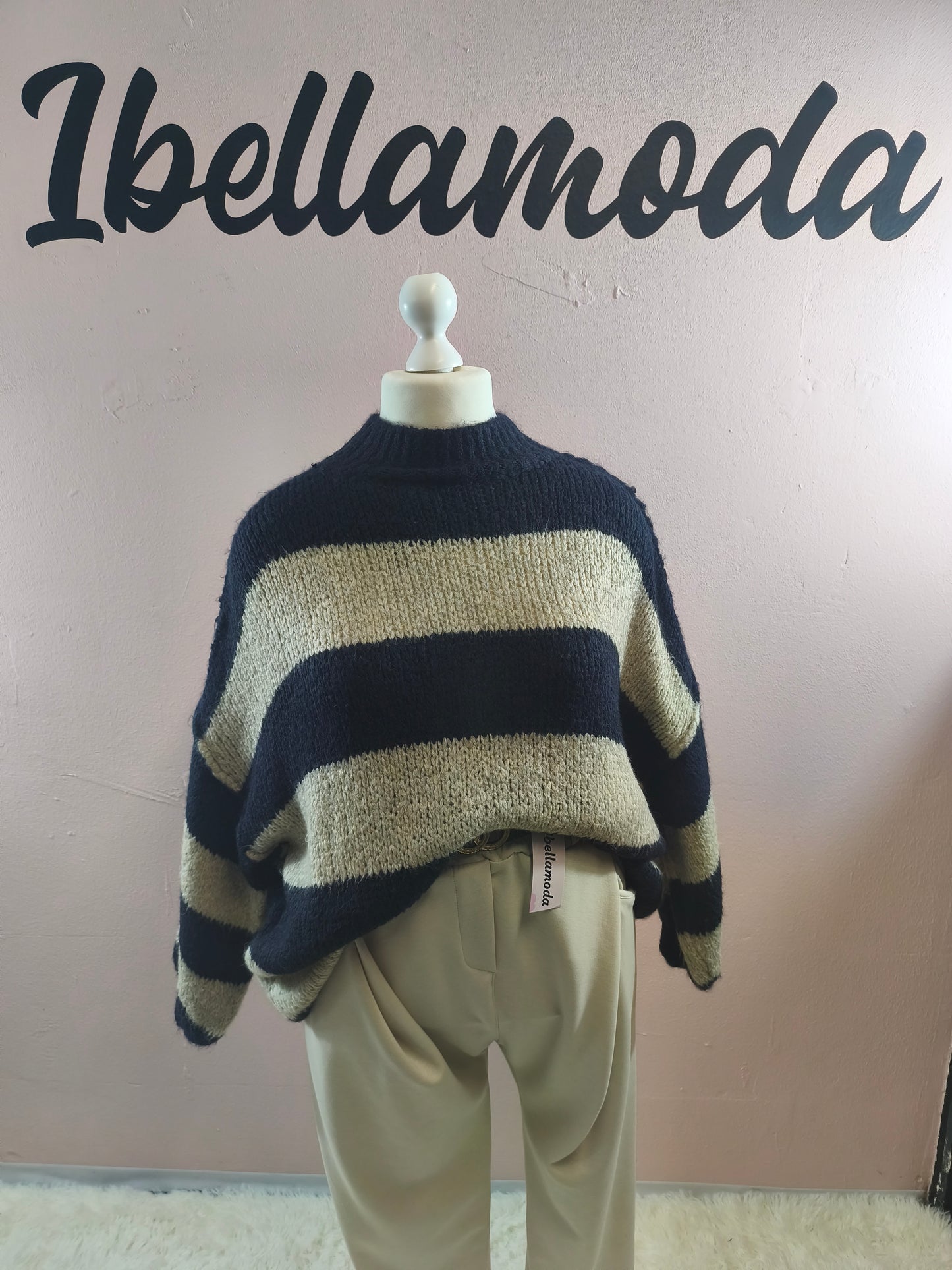 Kuschelstrickpullover Gestreift 20001