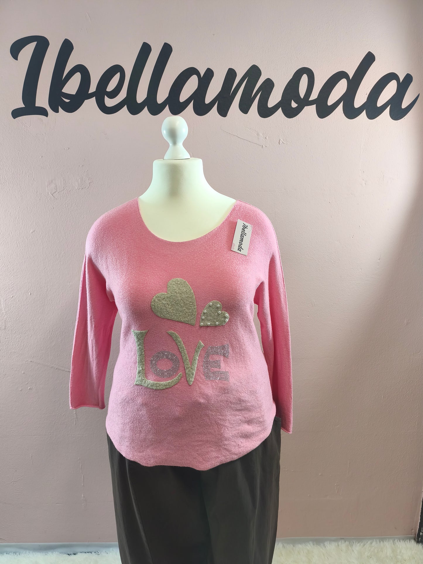 Feinstrick Pullover Kurz Love