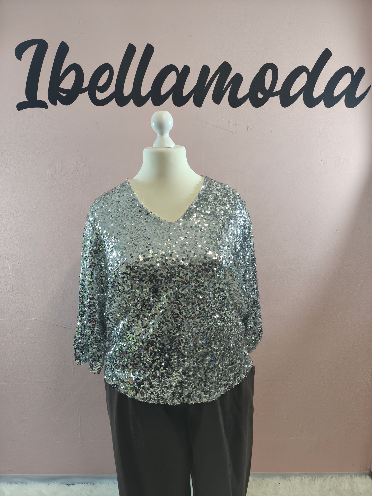 Pailletten Bluse 6592