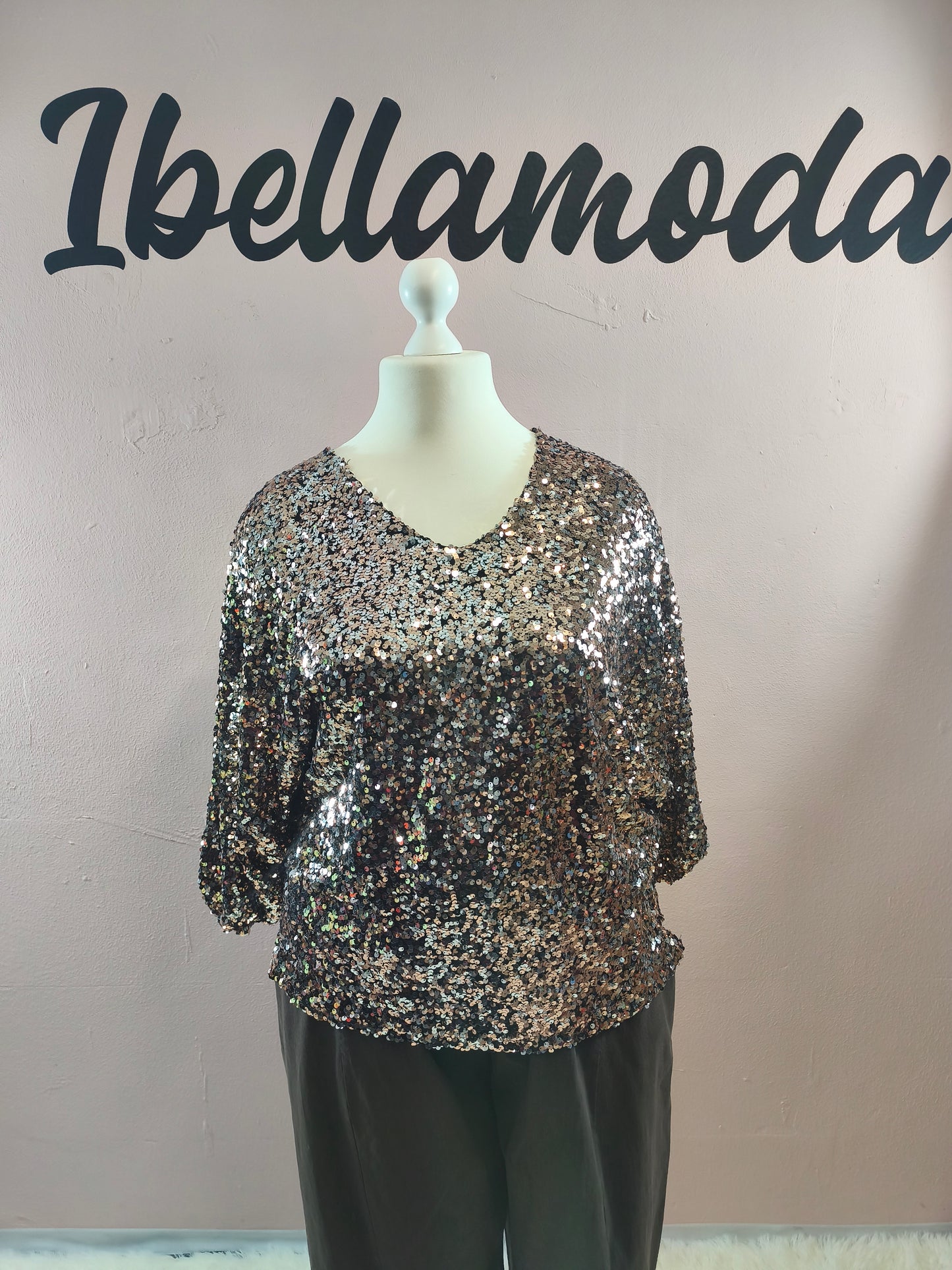 Pailletten Bluse 6592