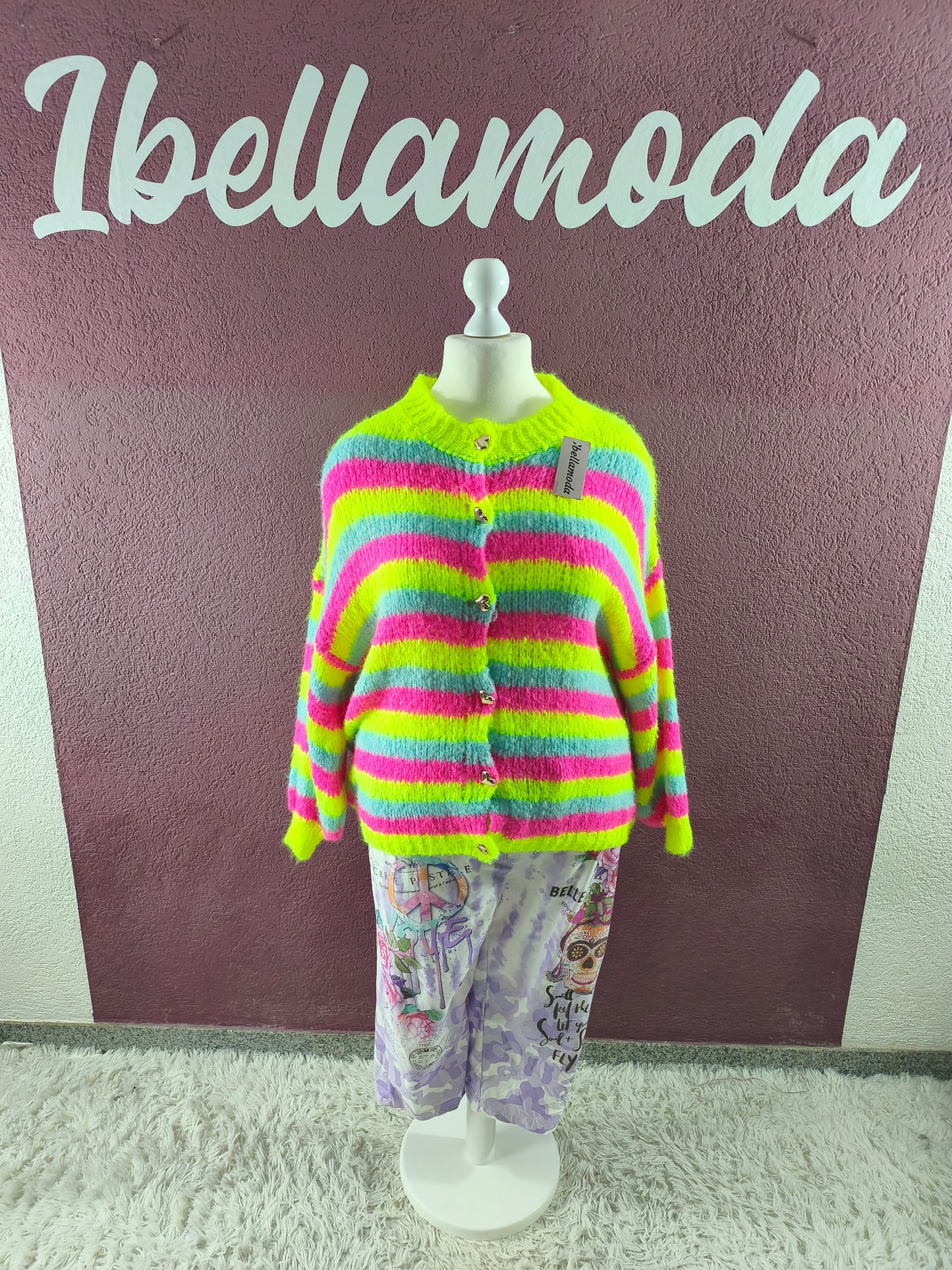 Kuschelstrick Cardigan Rainbow 3003