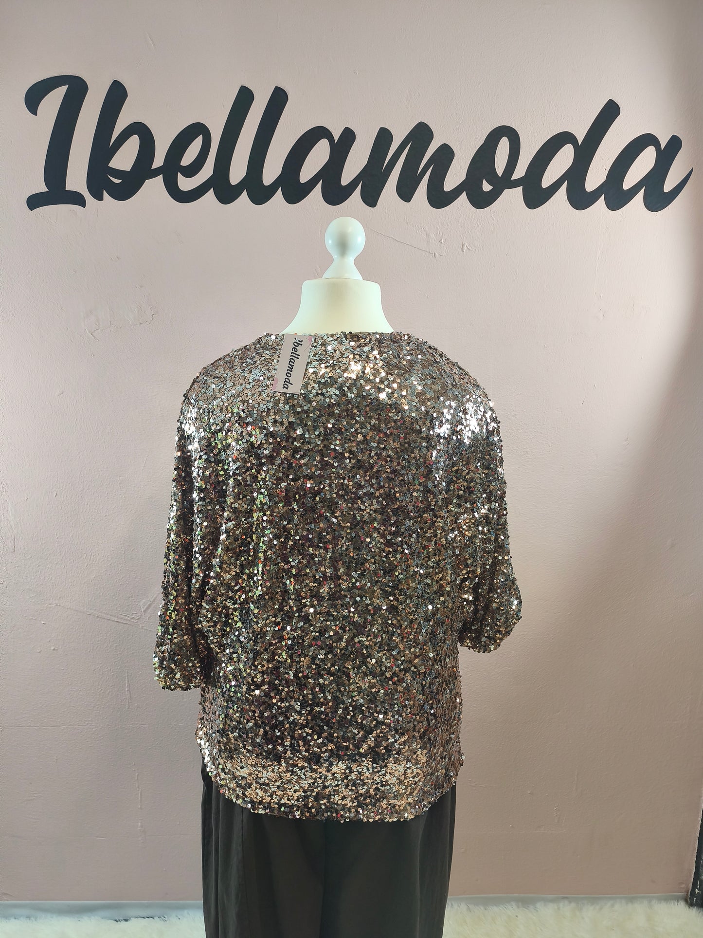 Pailletten Bluse 6592