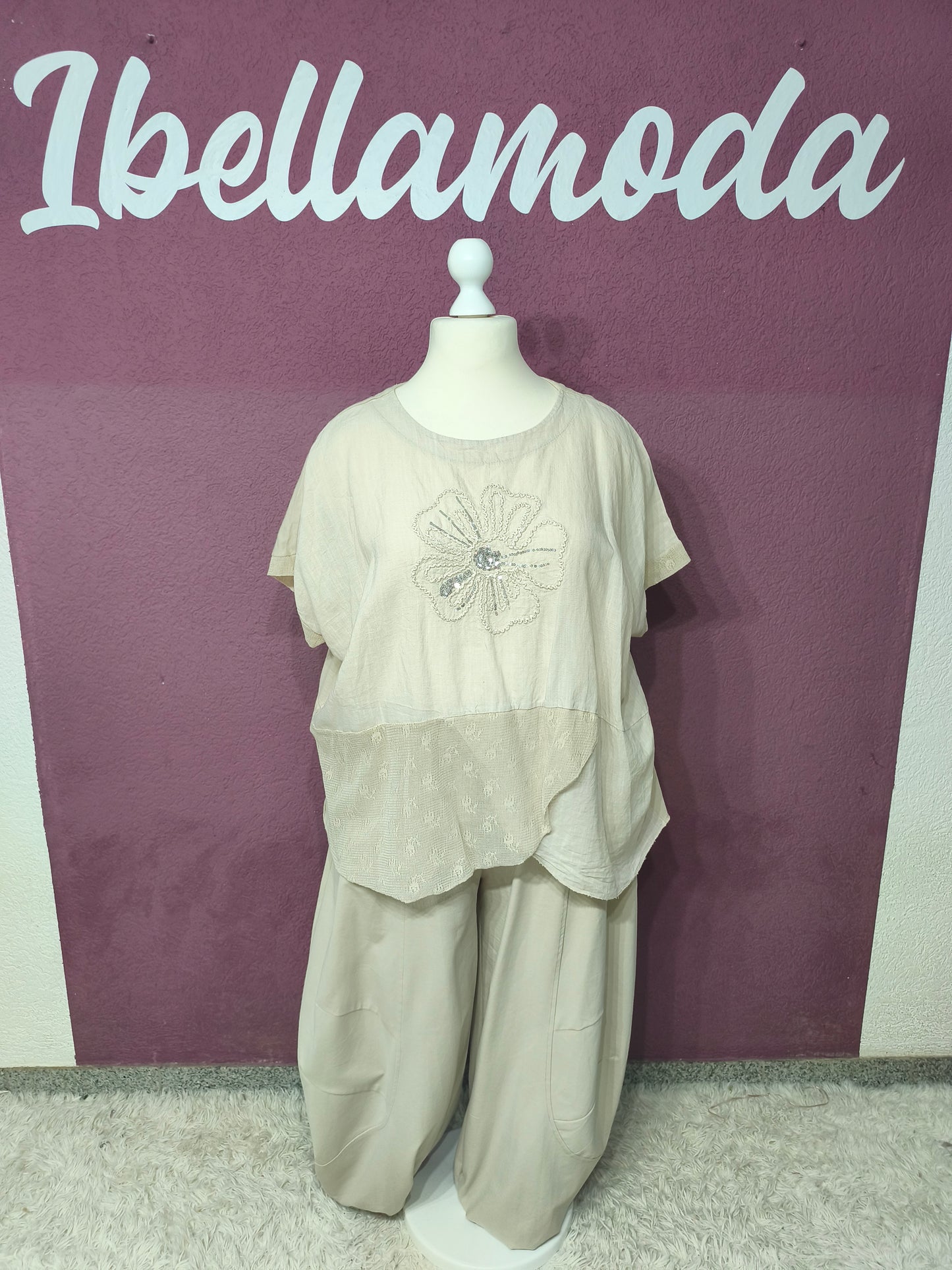 Shirt Leinen Flower 62995