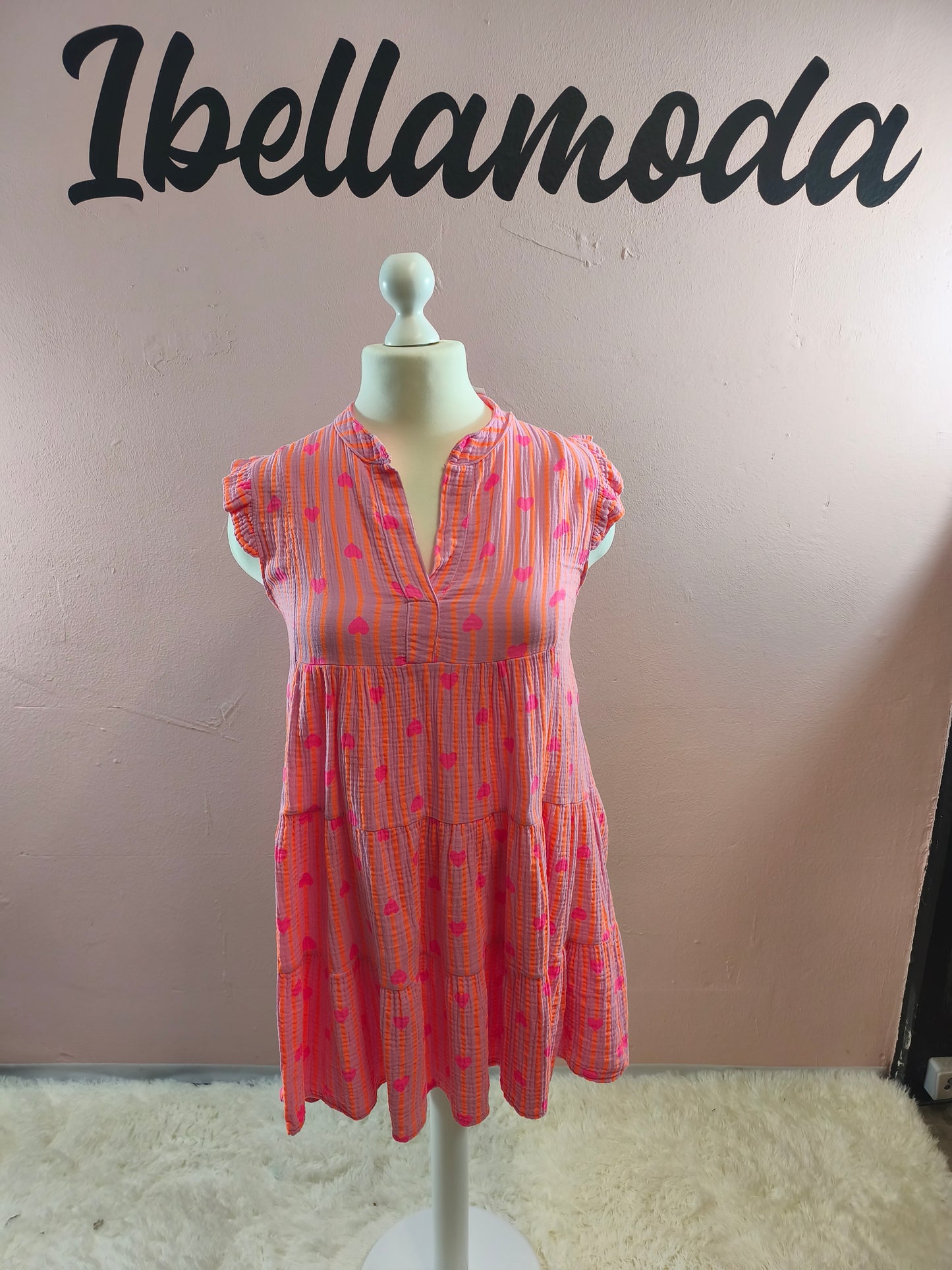Musselin Sommerkleid Neon 2420