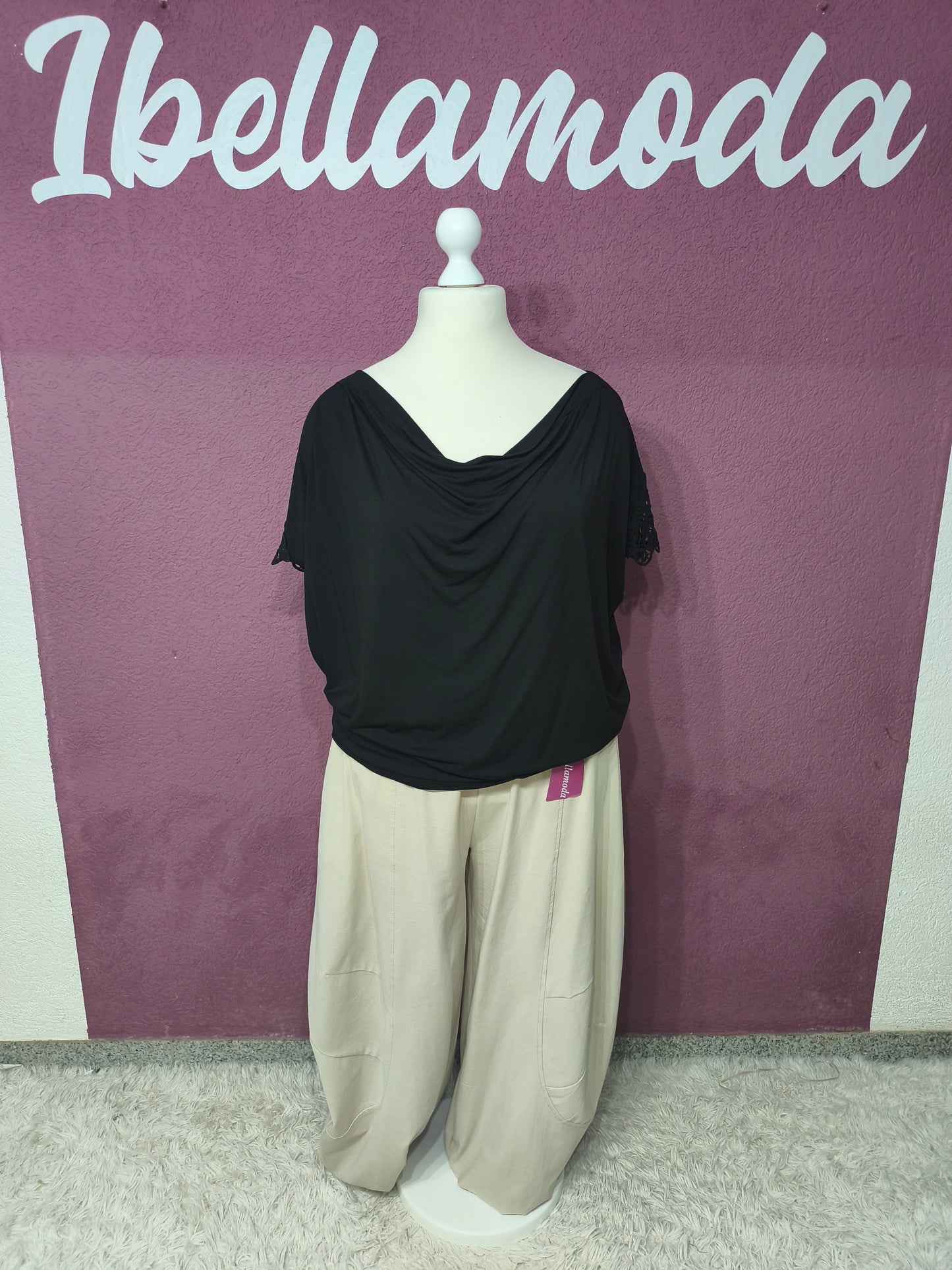 Shirt Wasserfall Dekollete 9422
