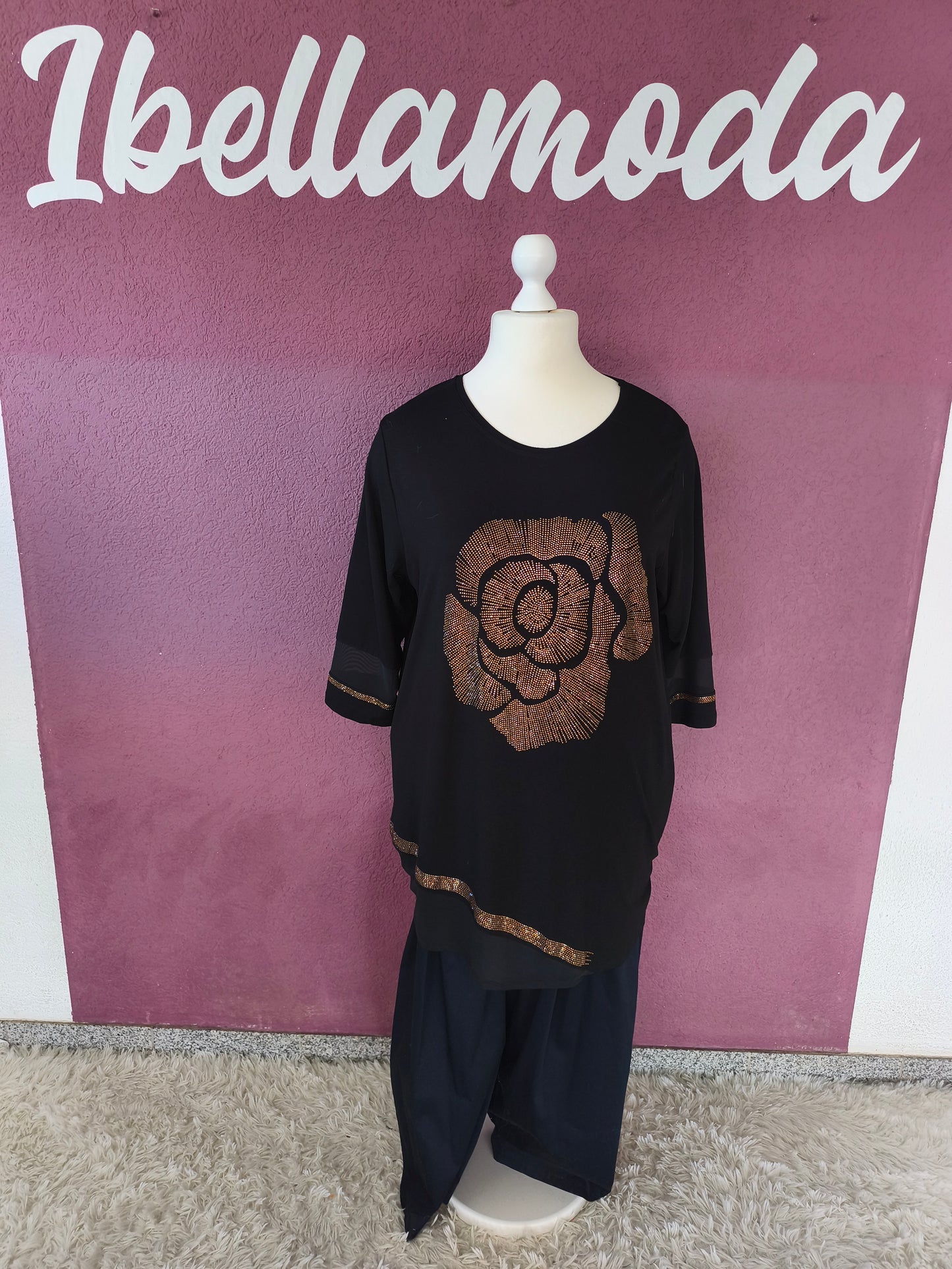 Sweater Strass Rose 10000
